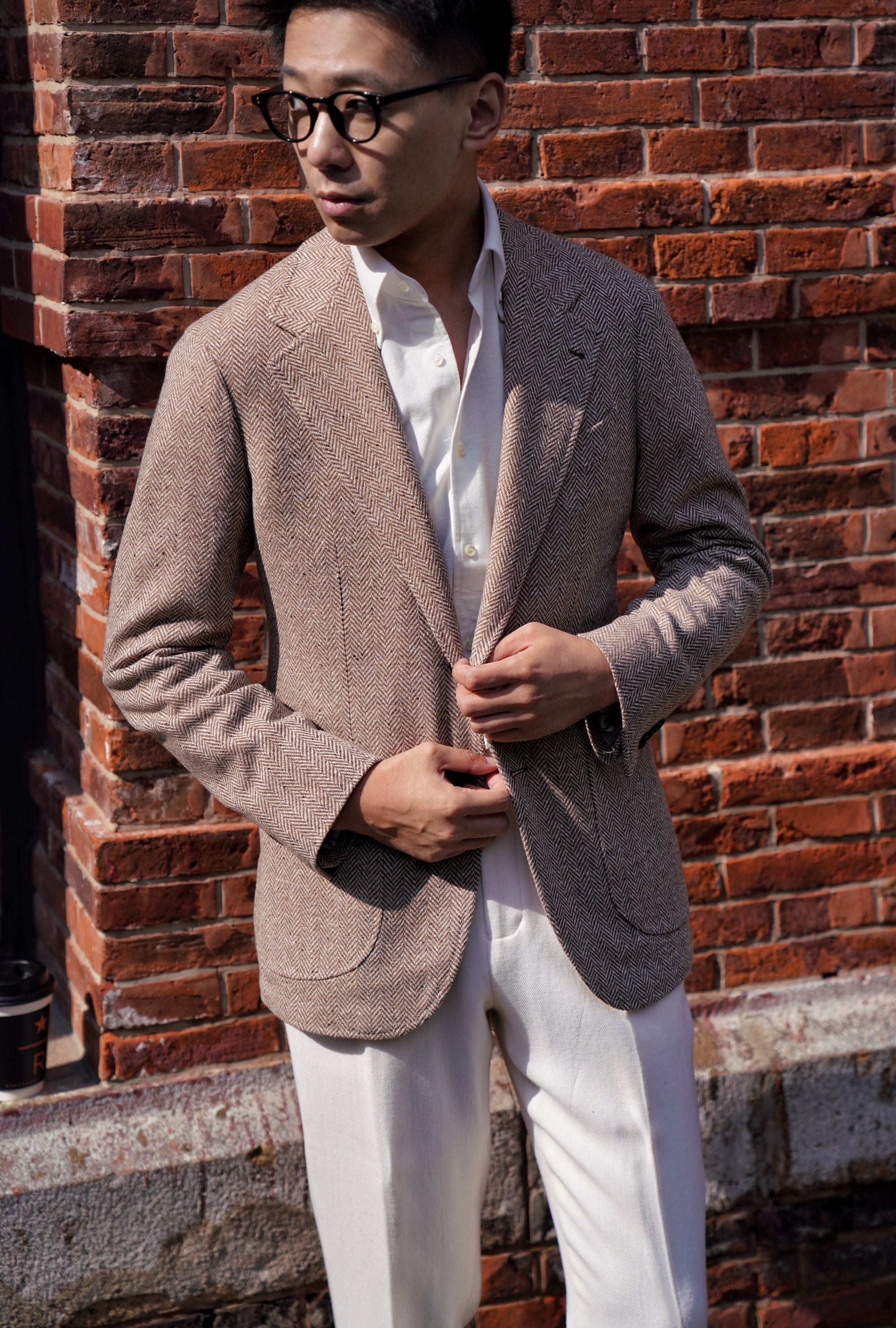 Camel Herringbone Blending Jacket #283