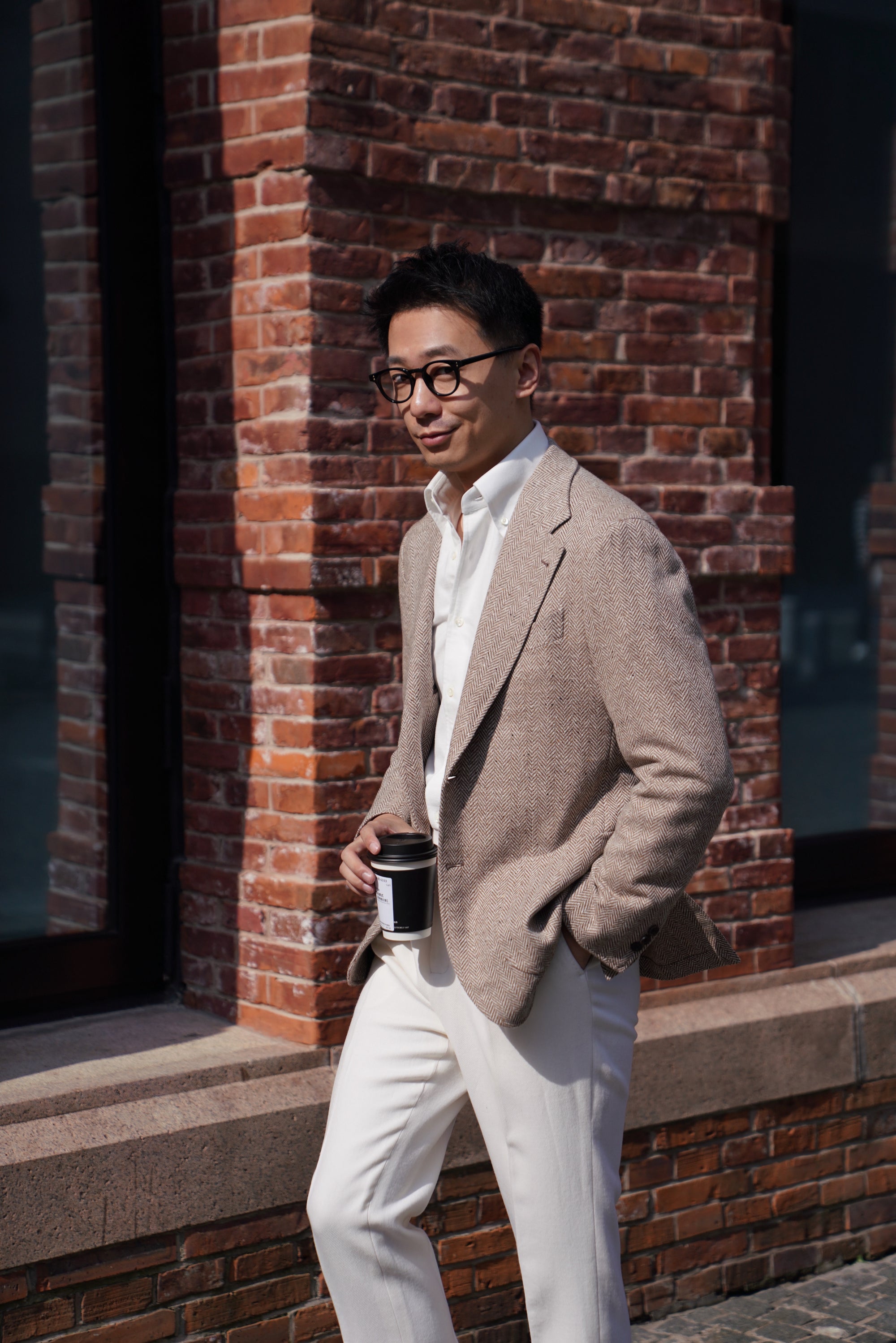 Camel Herringbone Blending Jacket #283