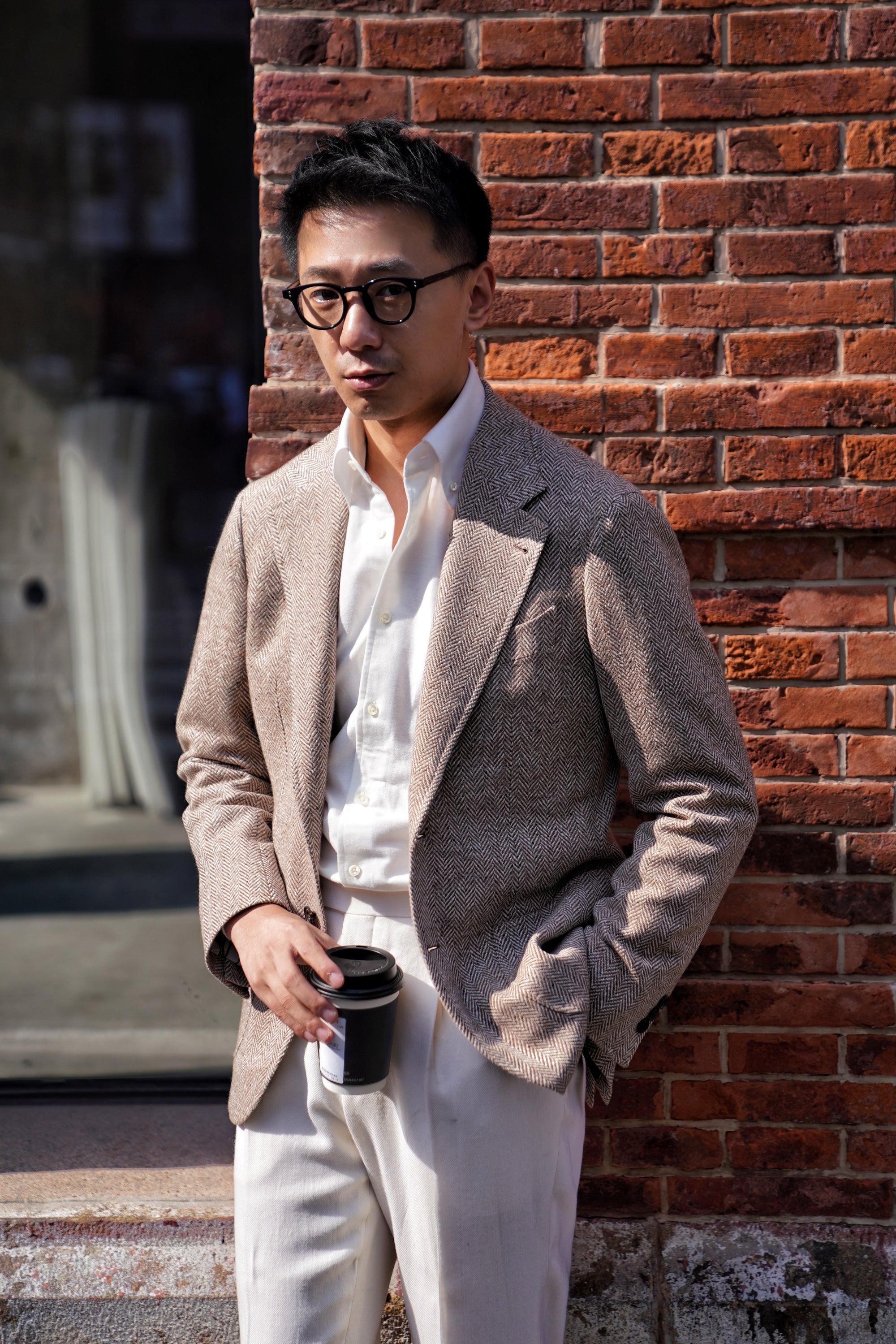 Camel Herringbone Blending Jacket #283