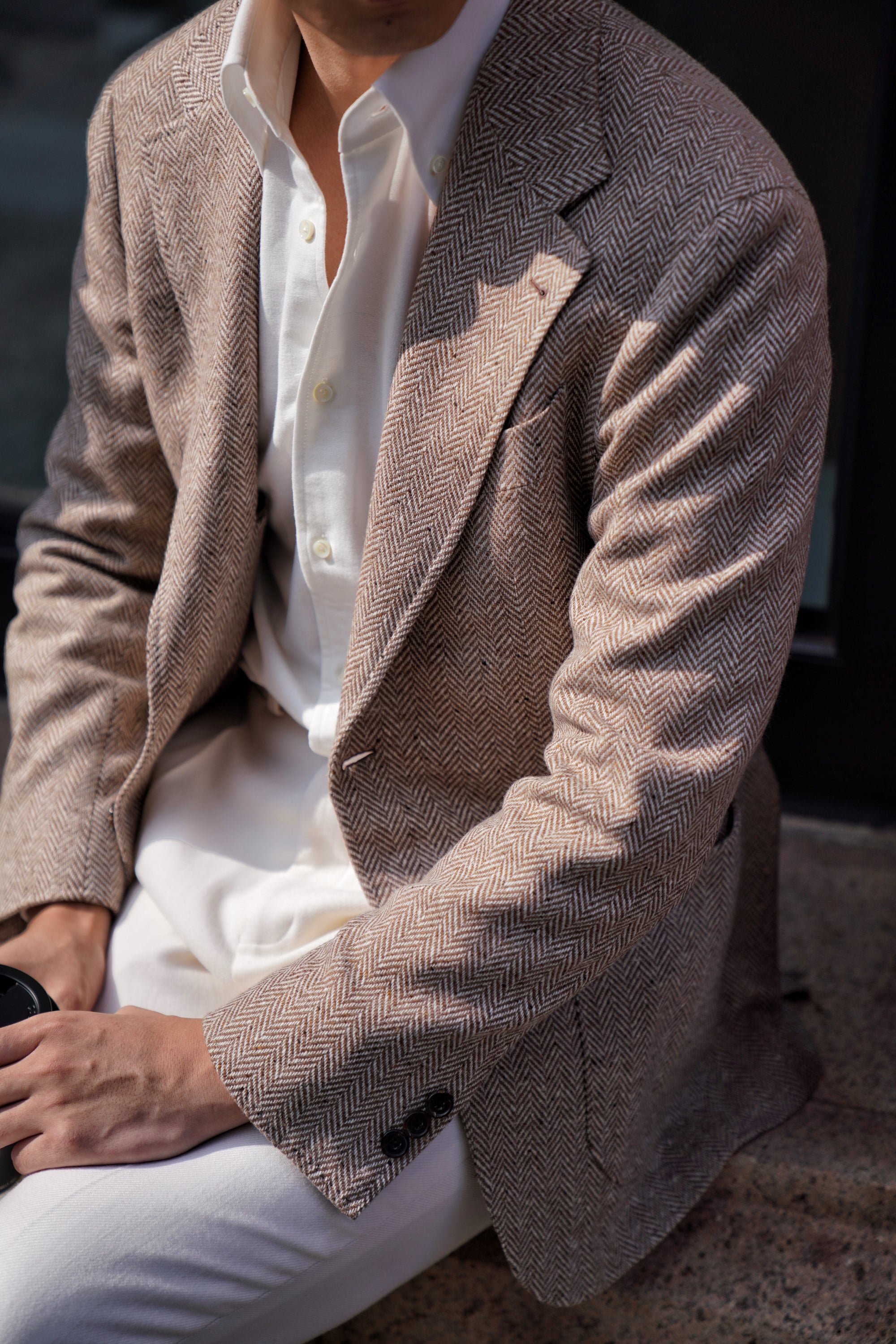 Camel Herringbone Blending Jacket #283