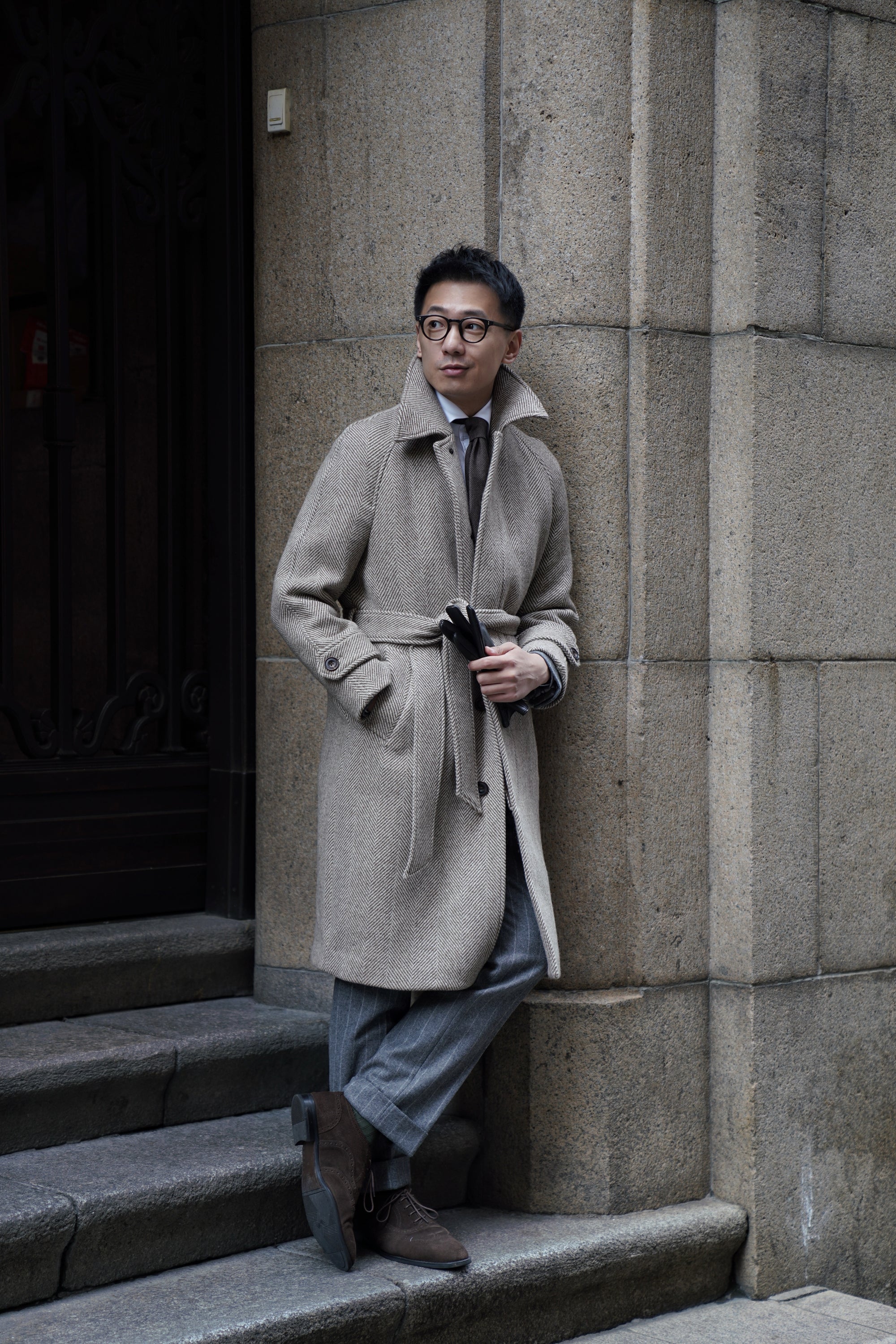 MTO Light Camel Wool Alpaca Balmacaan Coat