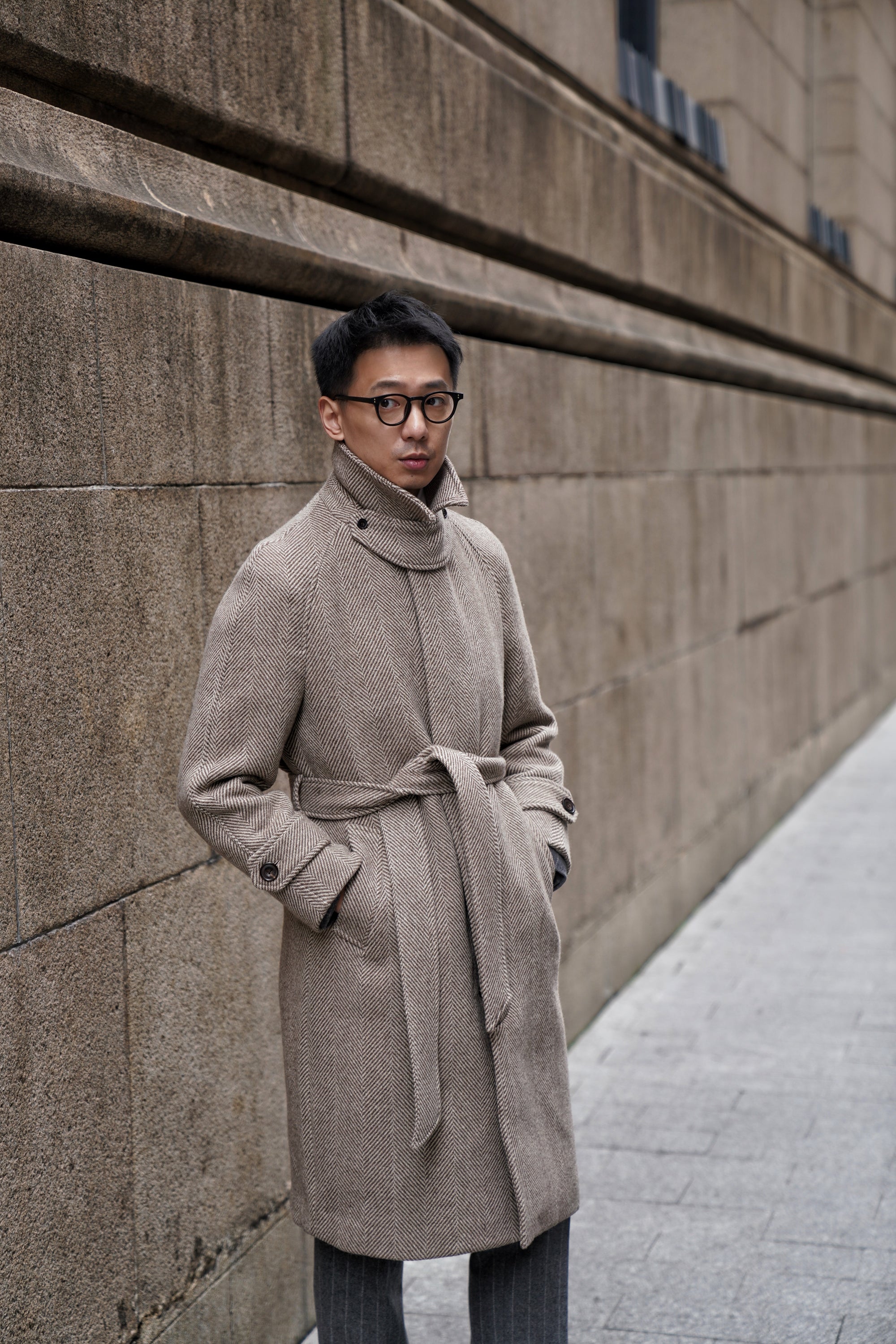 MTO Light Camel Wool Alpaca Balmacaan Coat