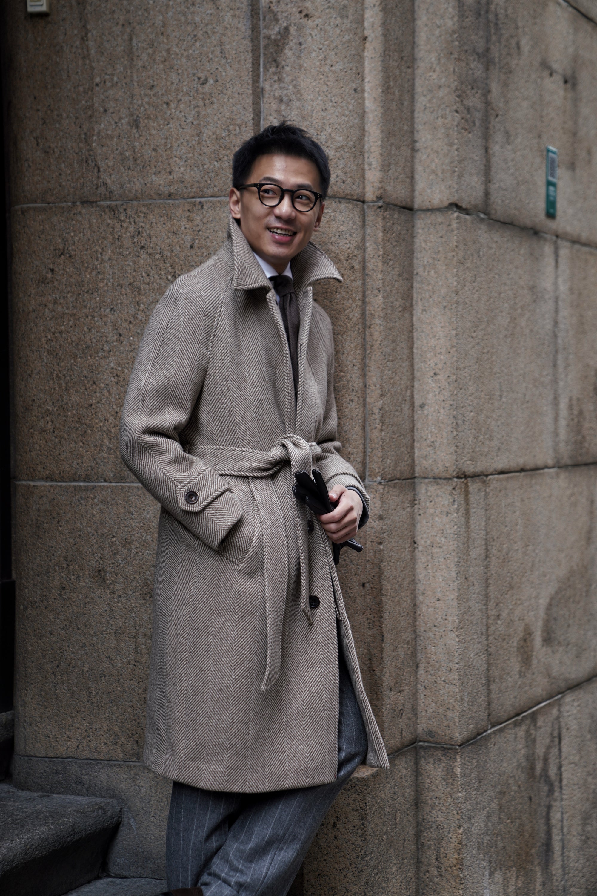 MTO Light Camel Wool Alpaca Balmacaan Coat