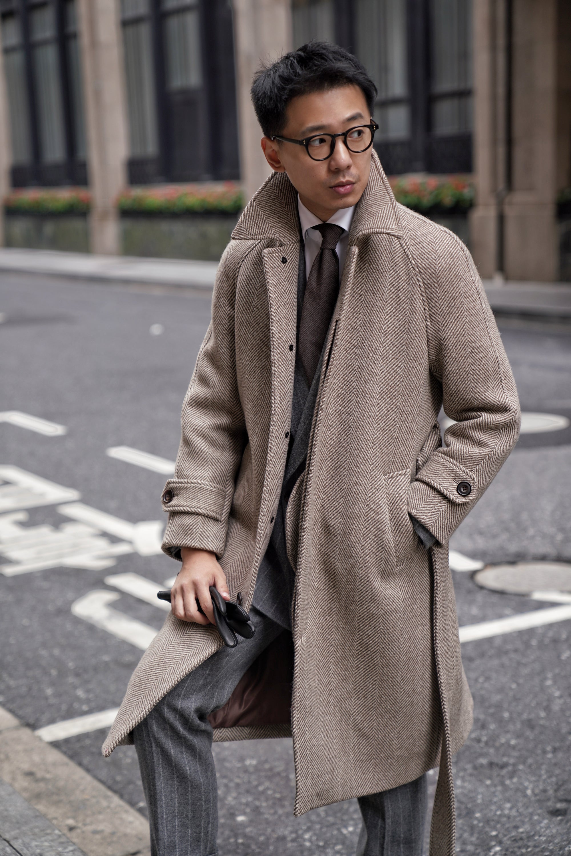 MTO Light Camel Wool Alpaca Balmacaan Coat