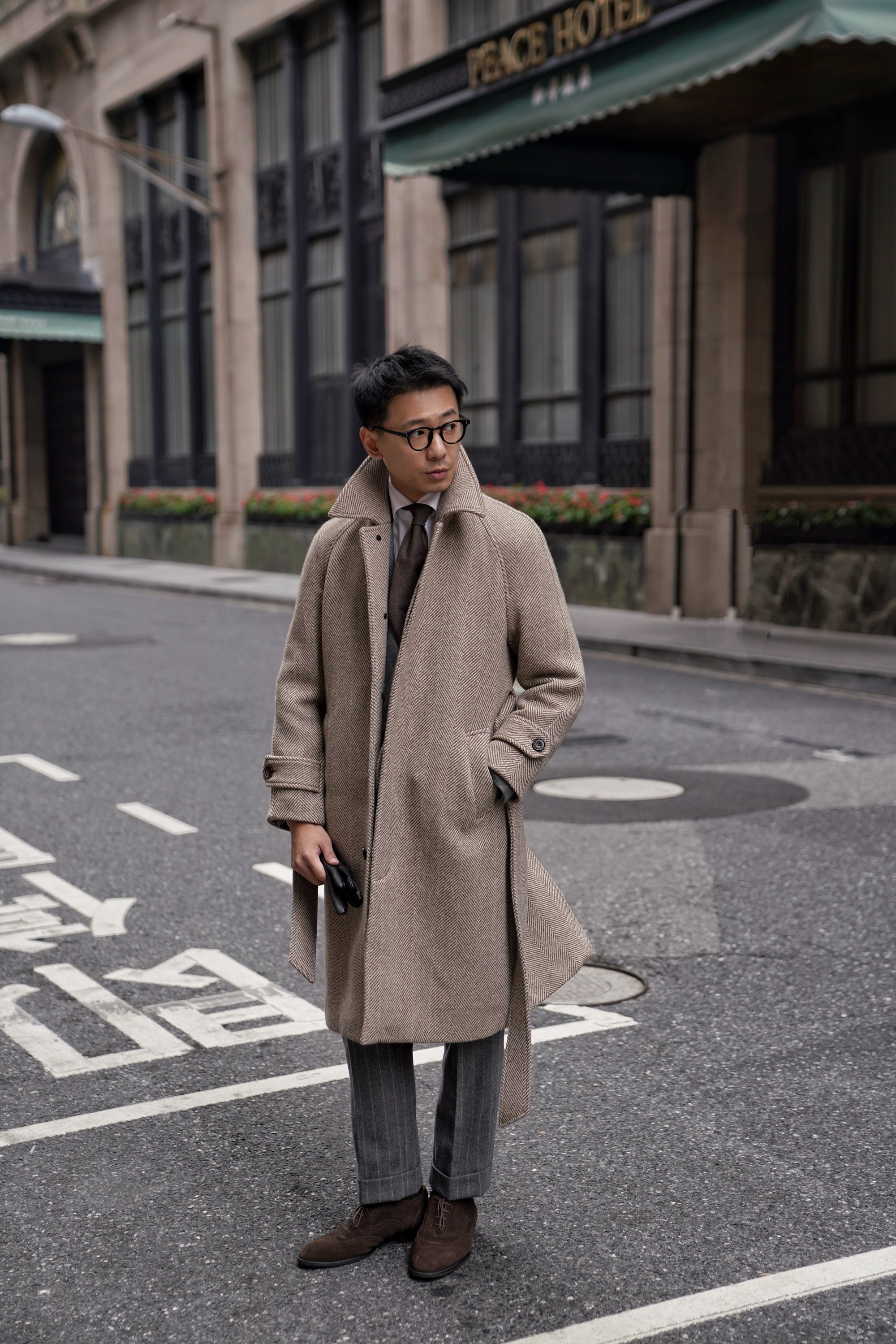 MTO Light Camel Wool Alpaca Balmacaan Coat