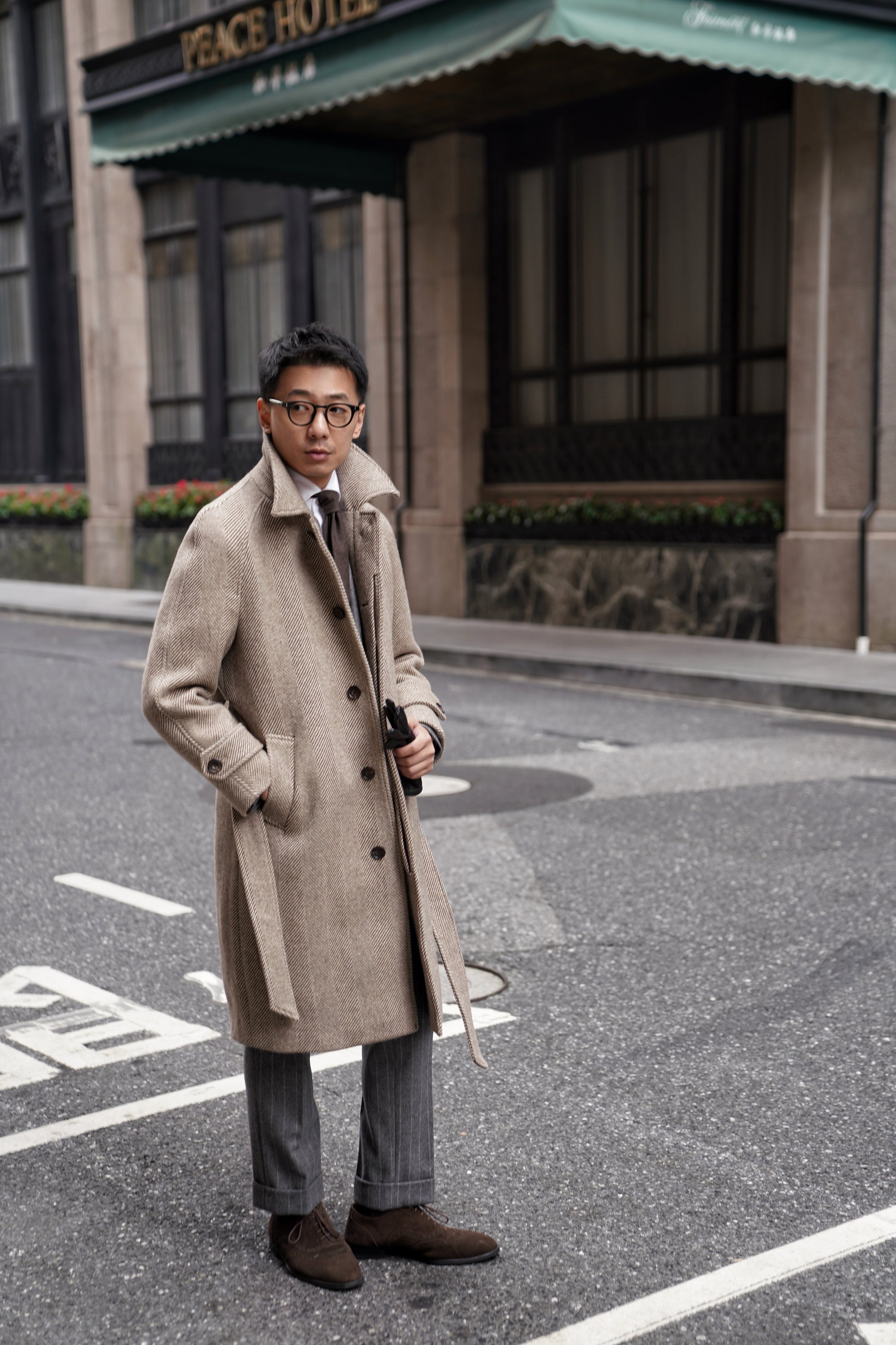 MTO Light Camel Wool Alpaca Balmacaan Coat