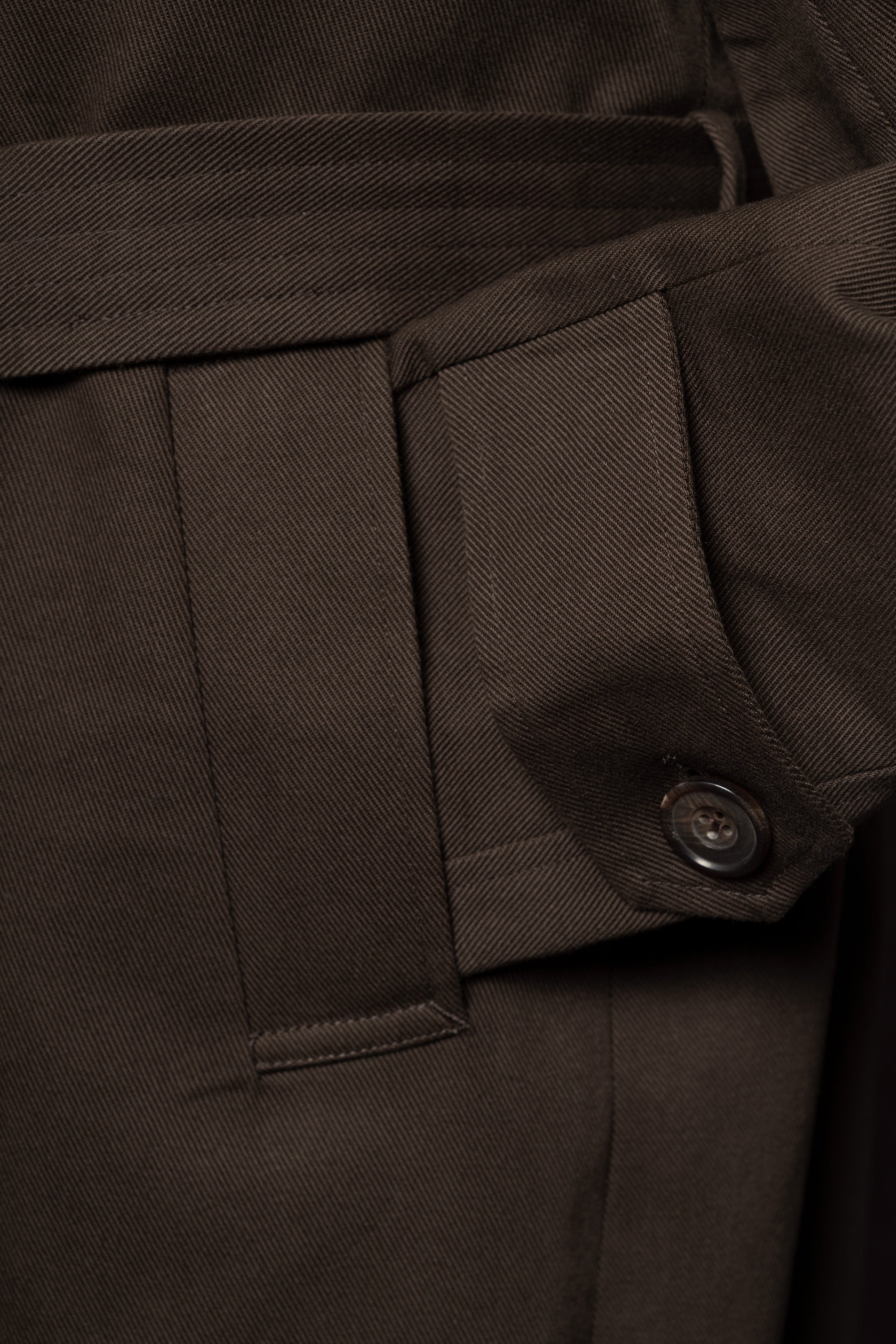Chocolate Cotton Whipcord Balmacaan Raincoat