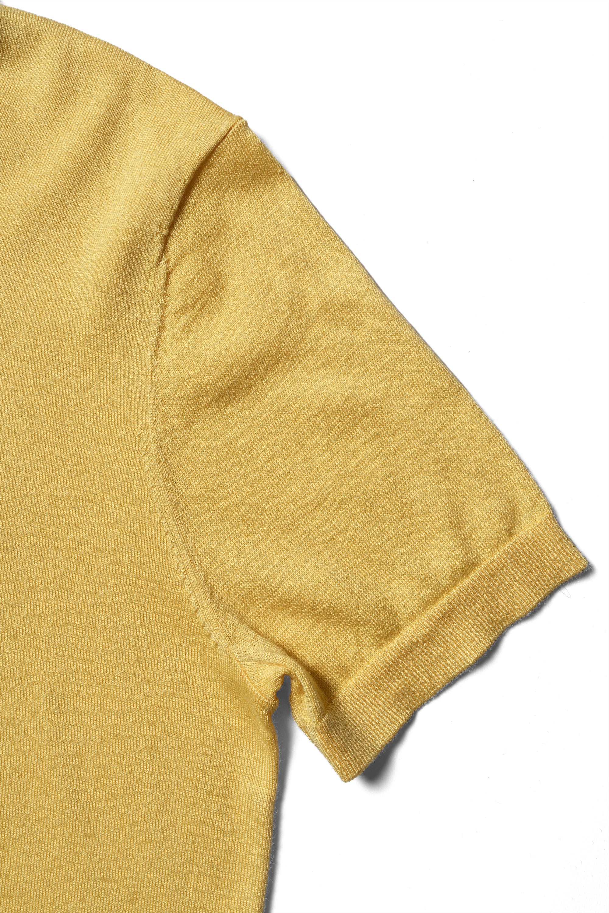 Lemon/Foggy Blue Silk Cashmere Knitted Polo