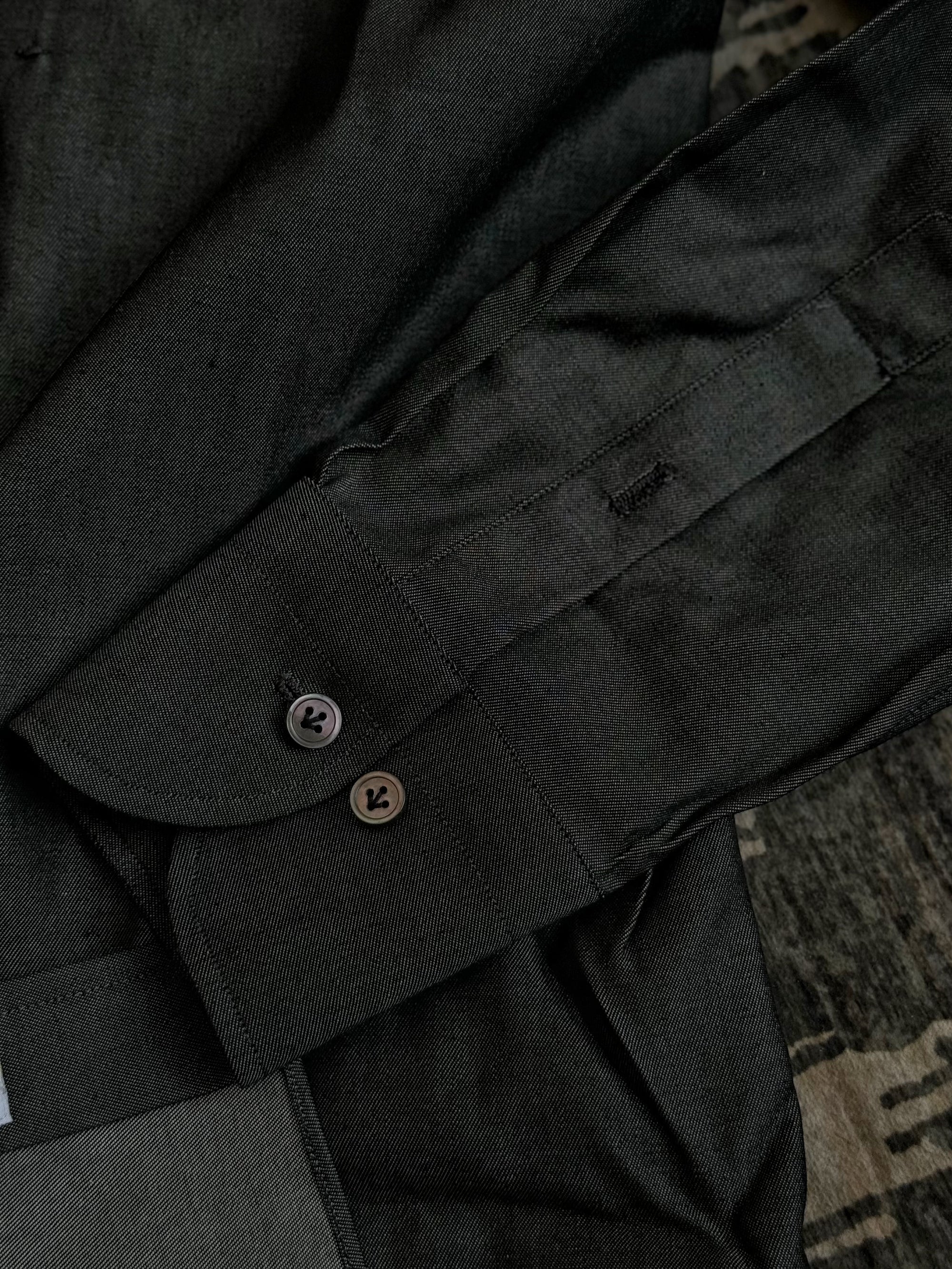 MTO Hand-stitched Black Denim Shirt #18