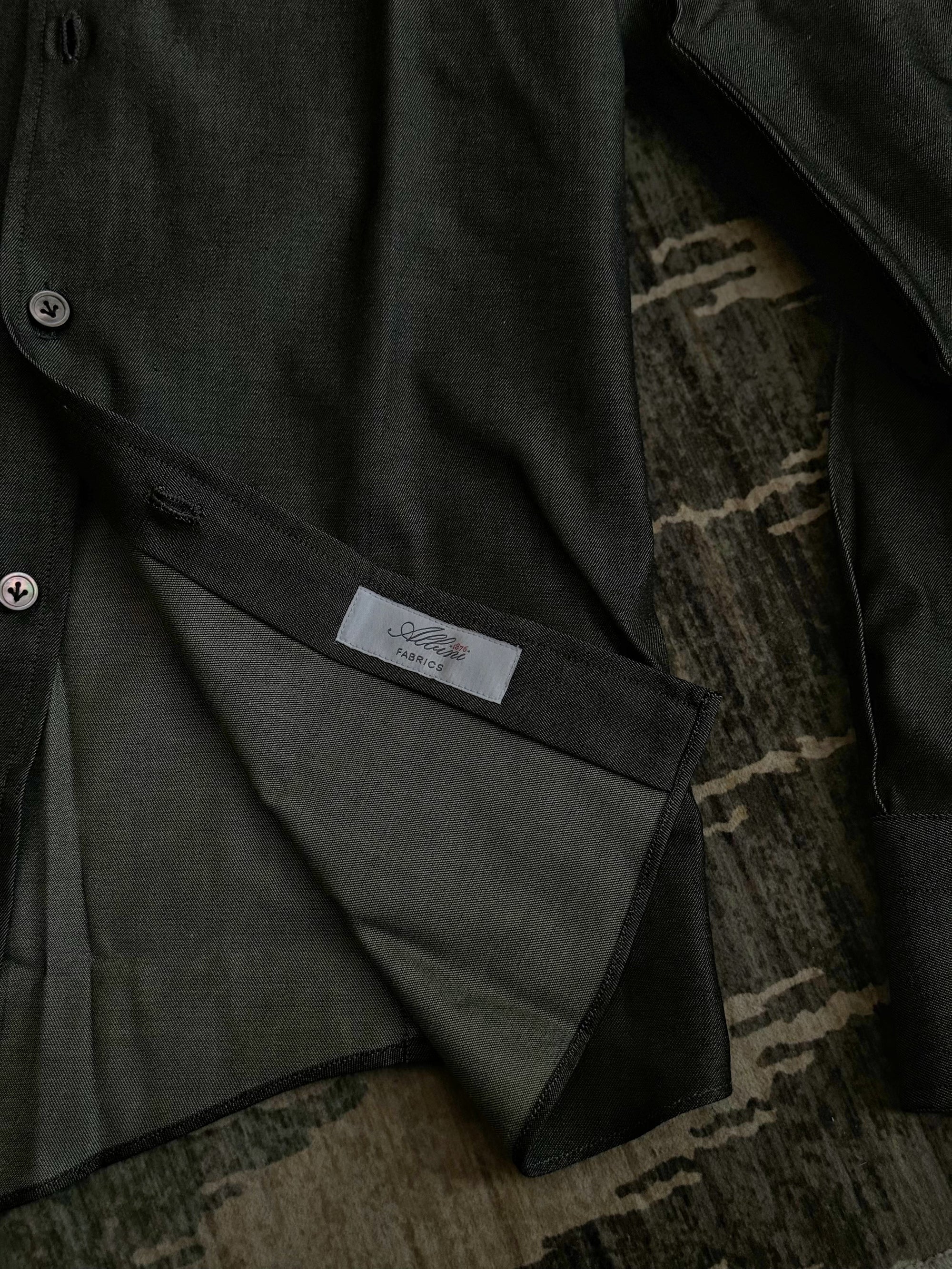 MTO Hand-stitched Black Denim Shirt #18