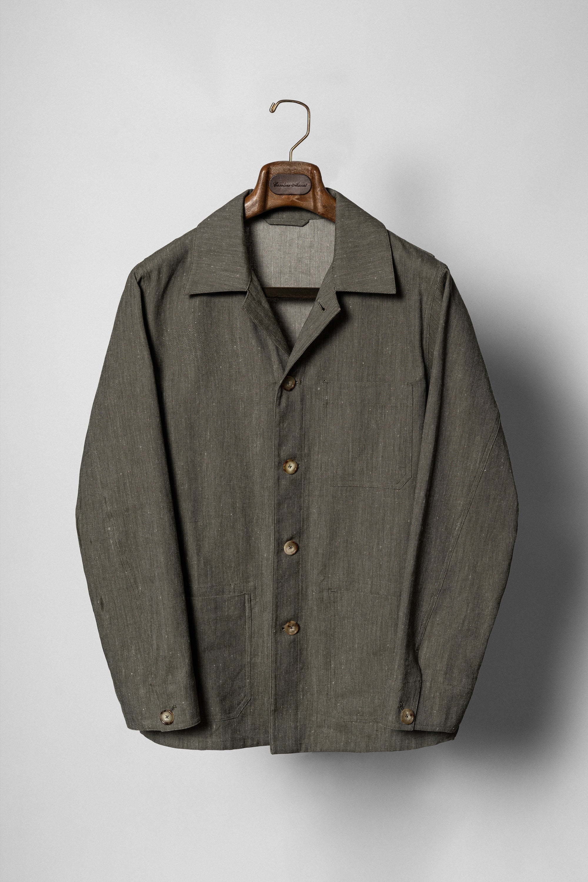 Slate Olive Linen Cotton Chore Jacket