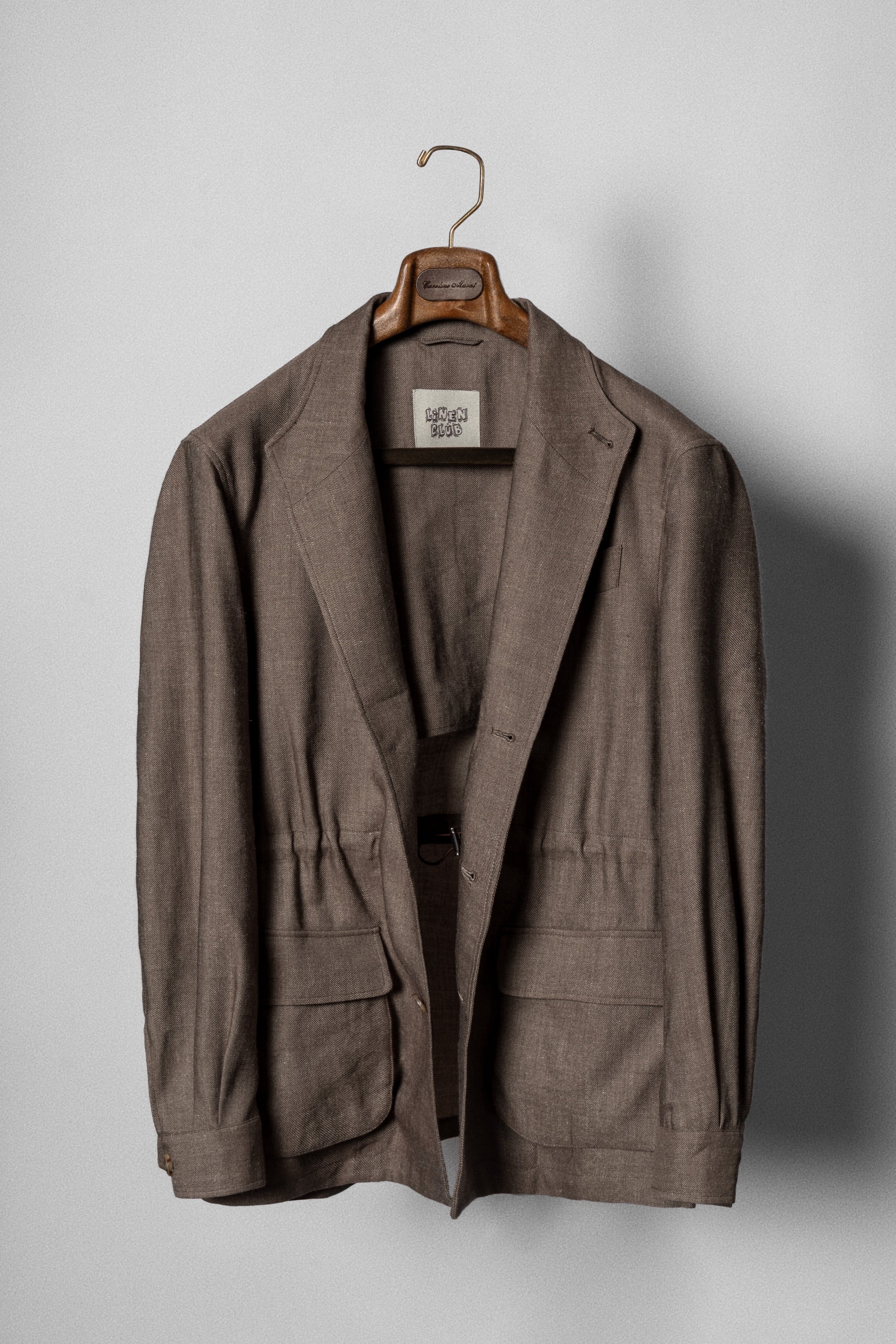 Brown Linen Wool Teba Jacket