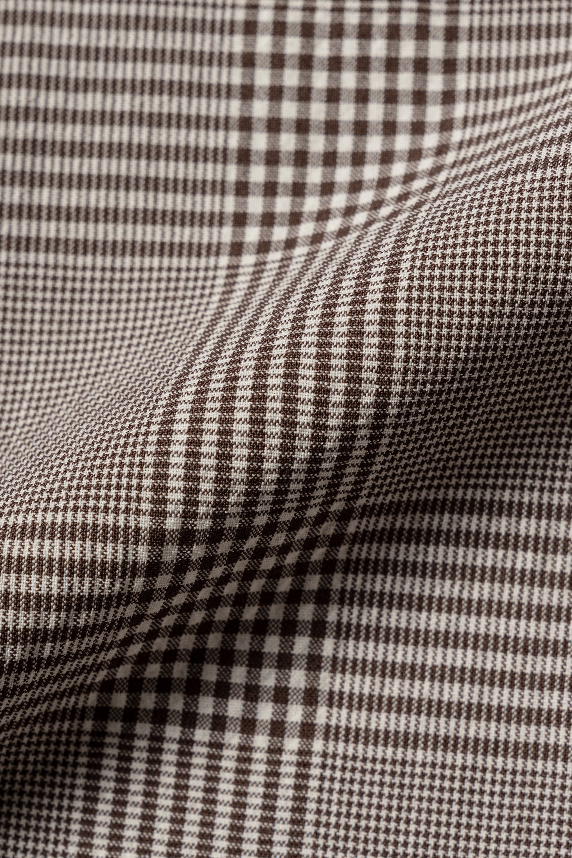 MTO Brown Glen Check Wool Seersucker Jacket #99