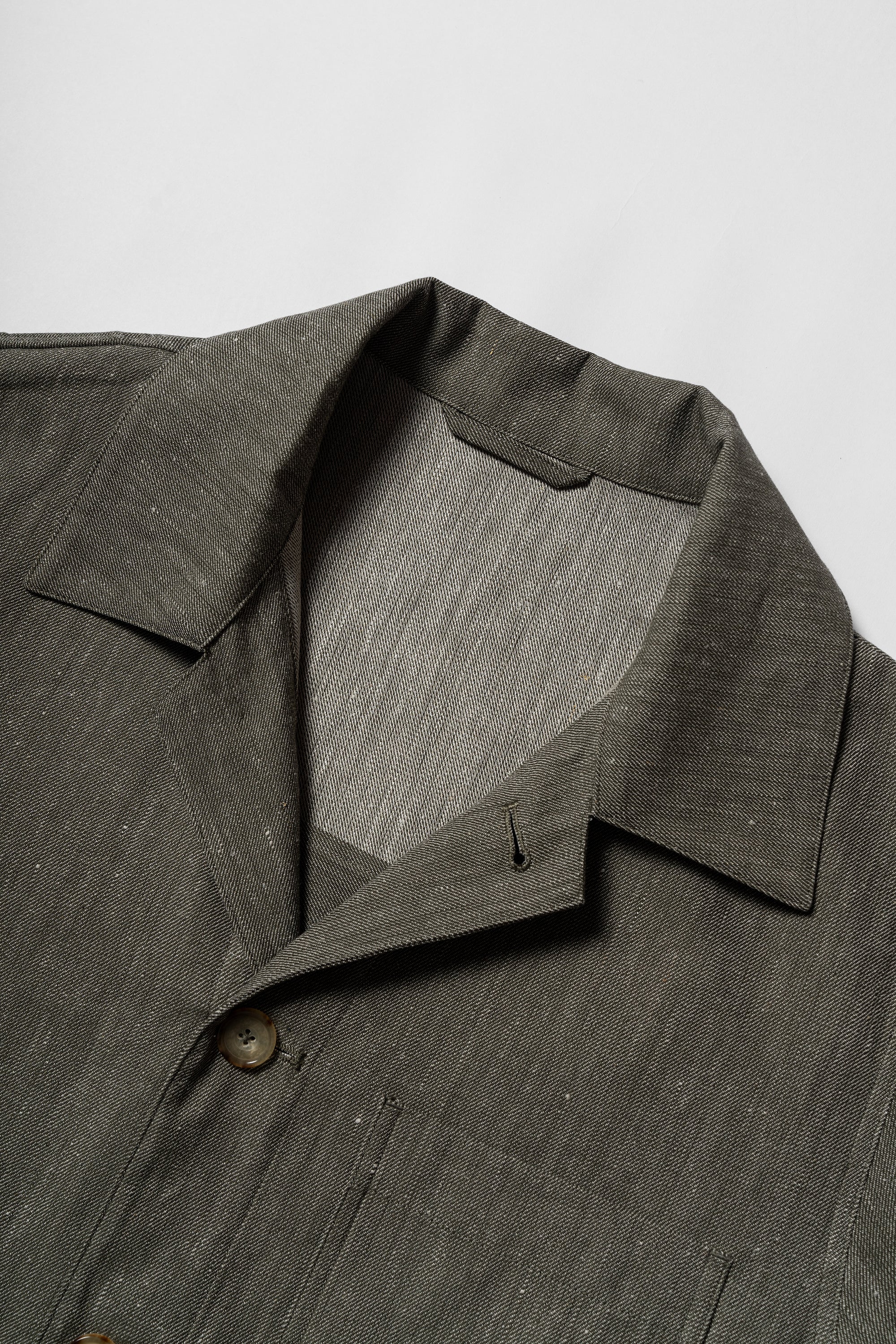 Slate Olive Linen Cotton Chore Jacket