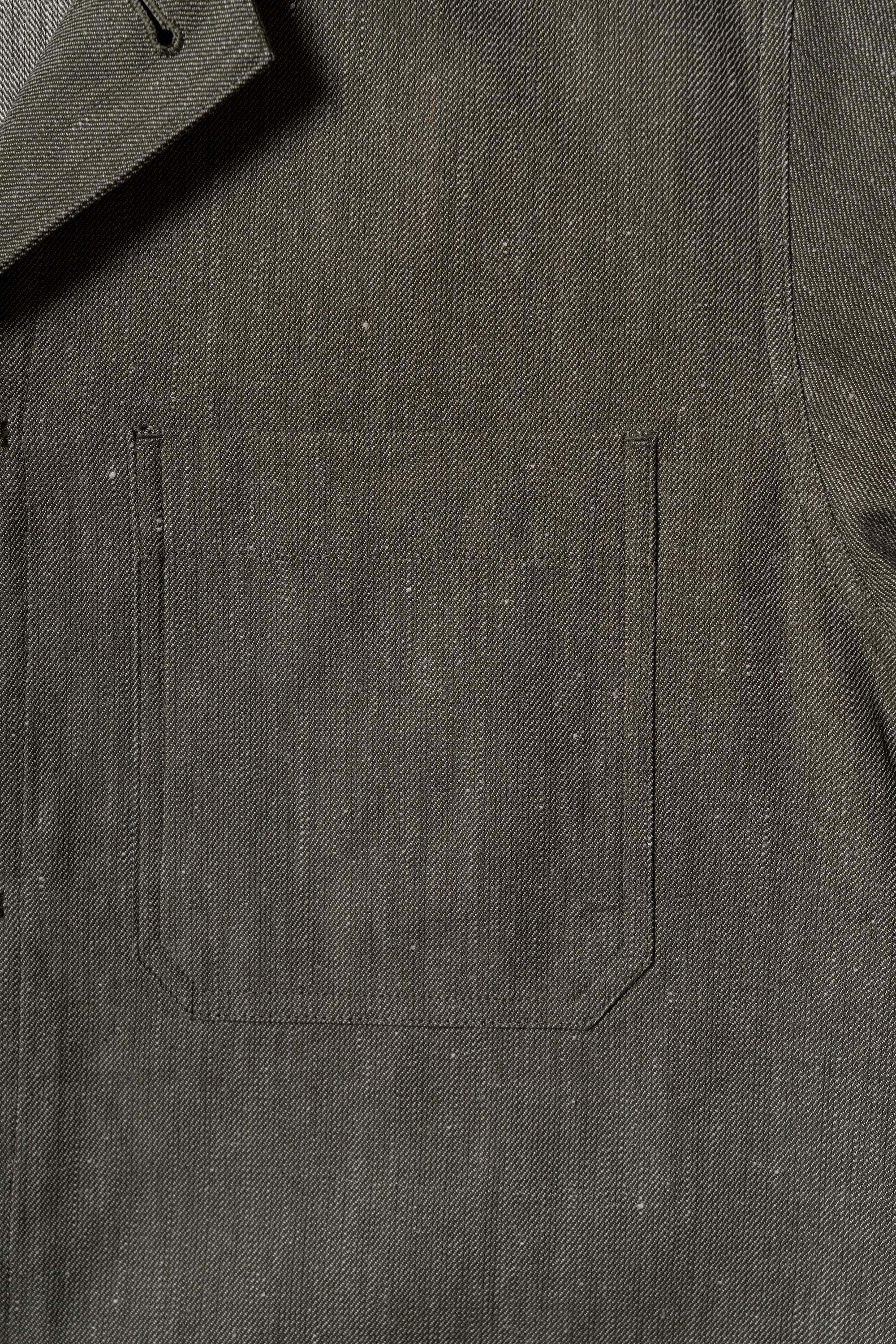 Slate Olive Linen Cotton Chore Jacket