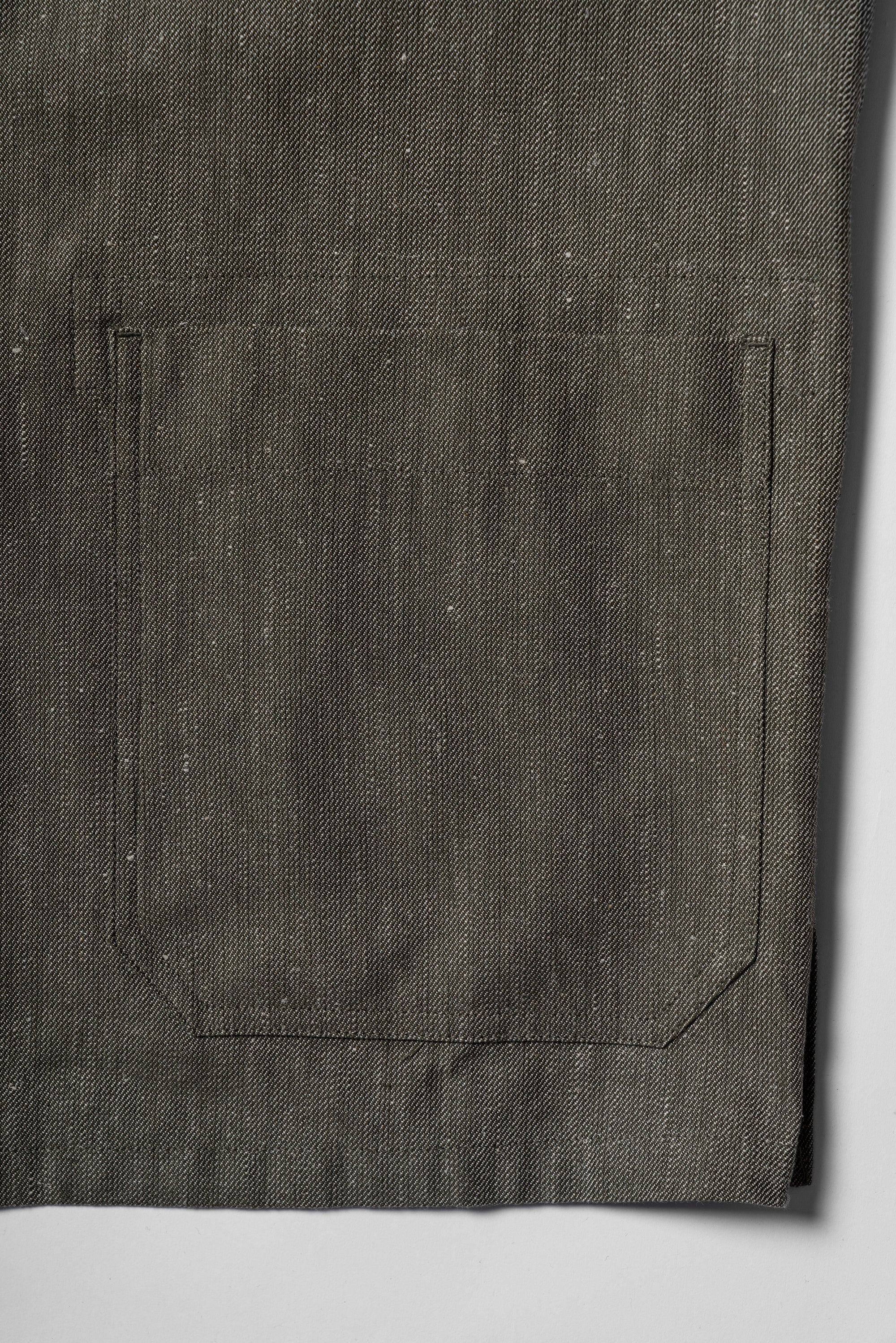 Slate Olive Linen Cotton Chore Jacket