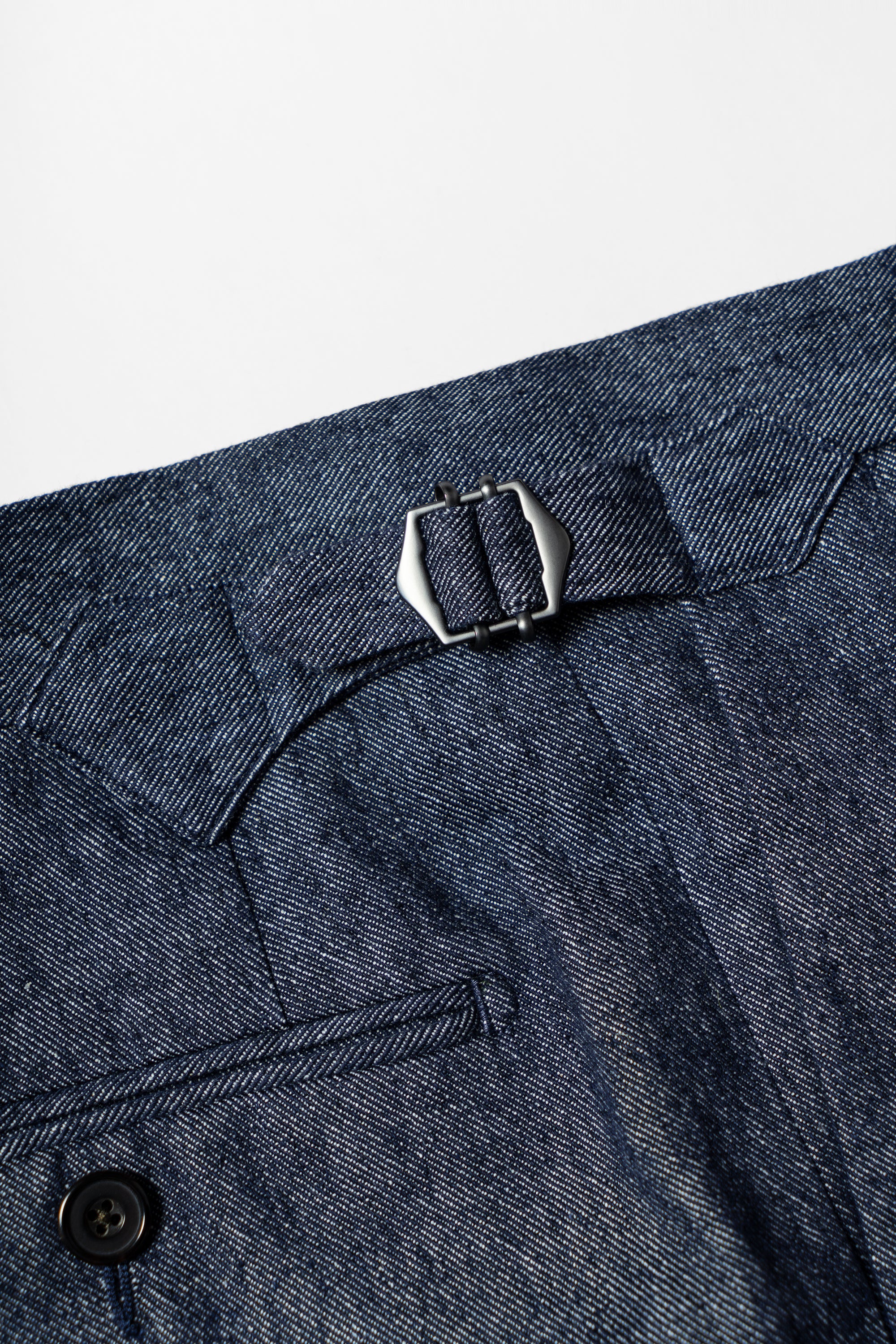 Indigo Linen Cotton Denim Shorts