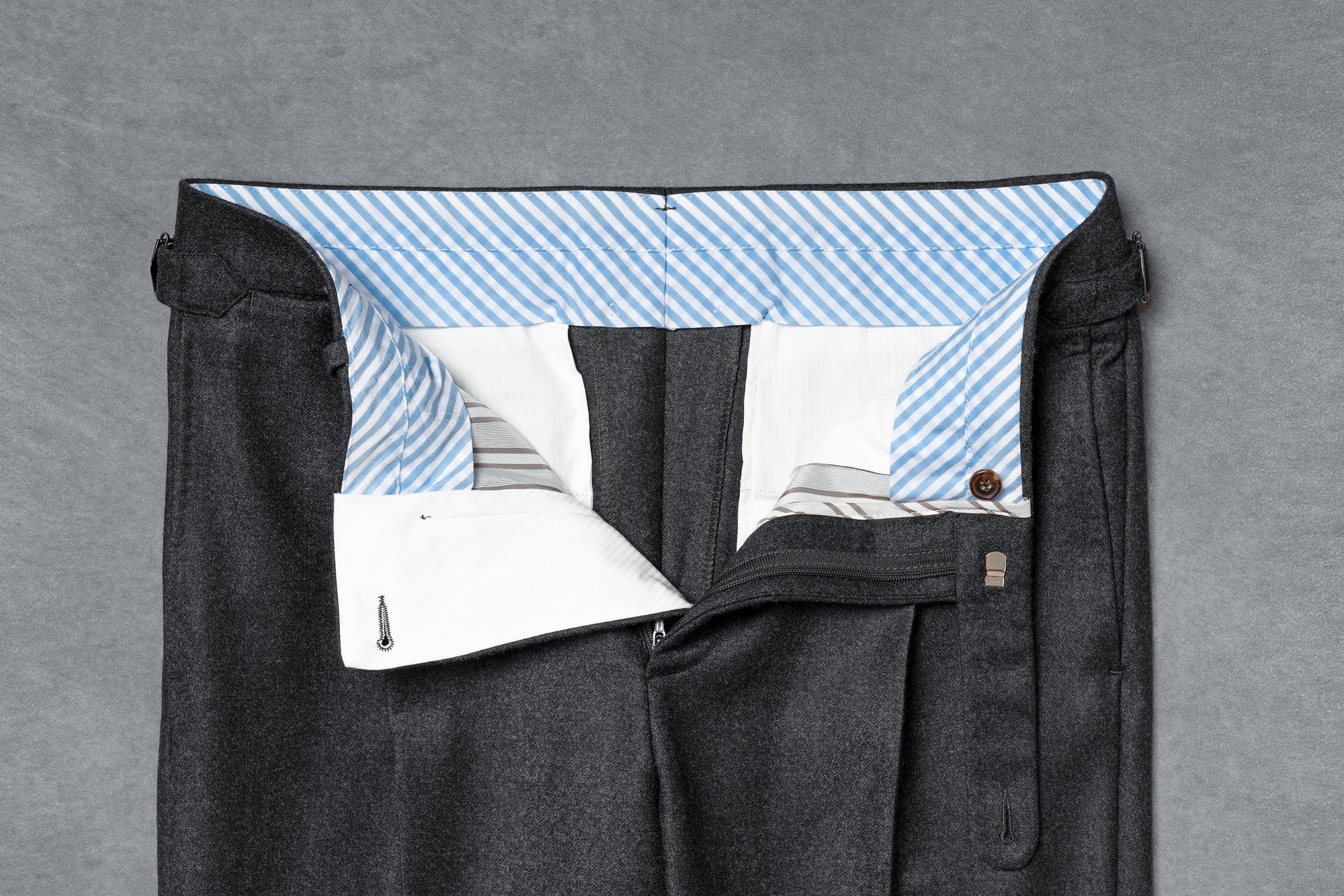 MTO Charcoal Worsted Flannel Suit #17