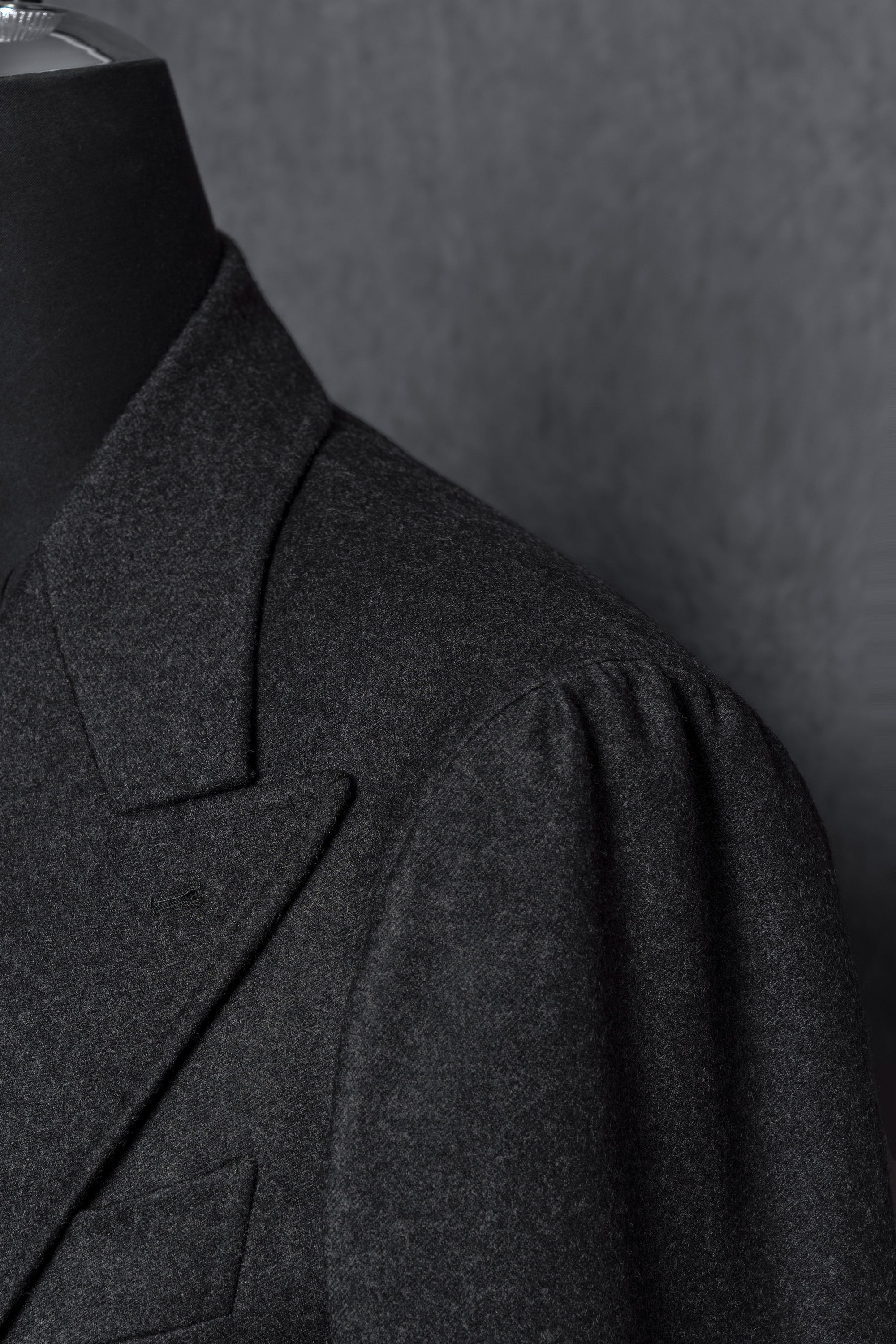 MTO Charcoal Worsted Flannel Suit #17