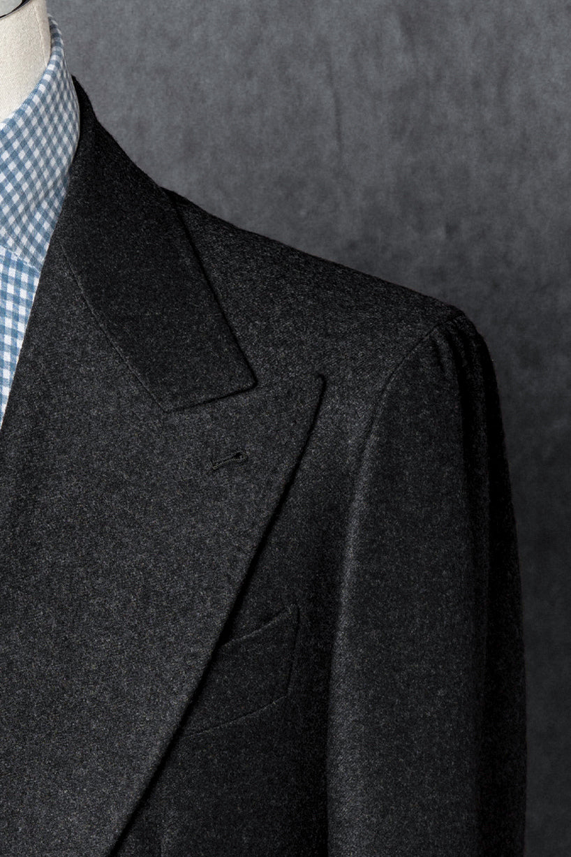 MTO Charcoal Worsted Flannel Suit #17