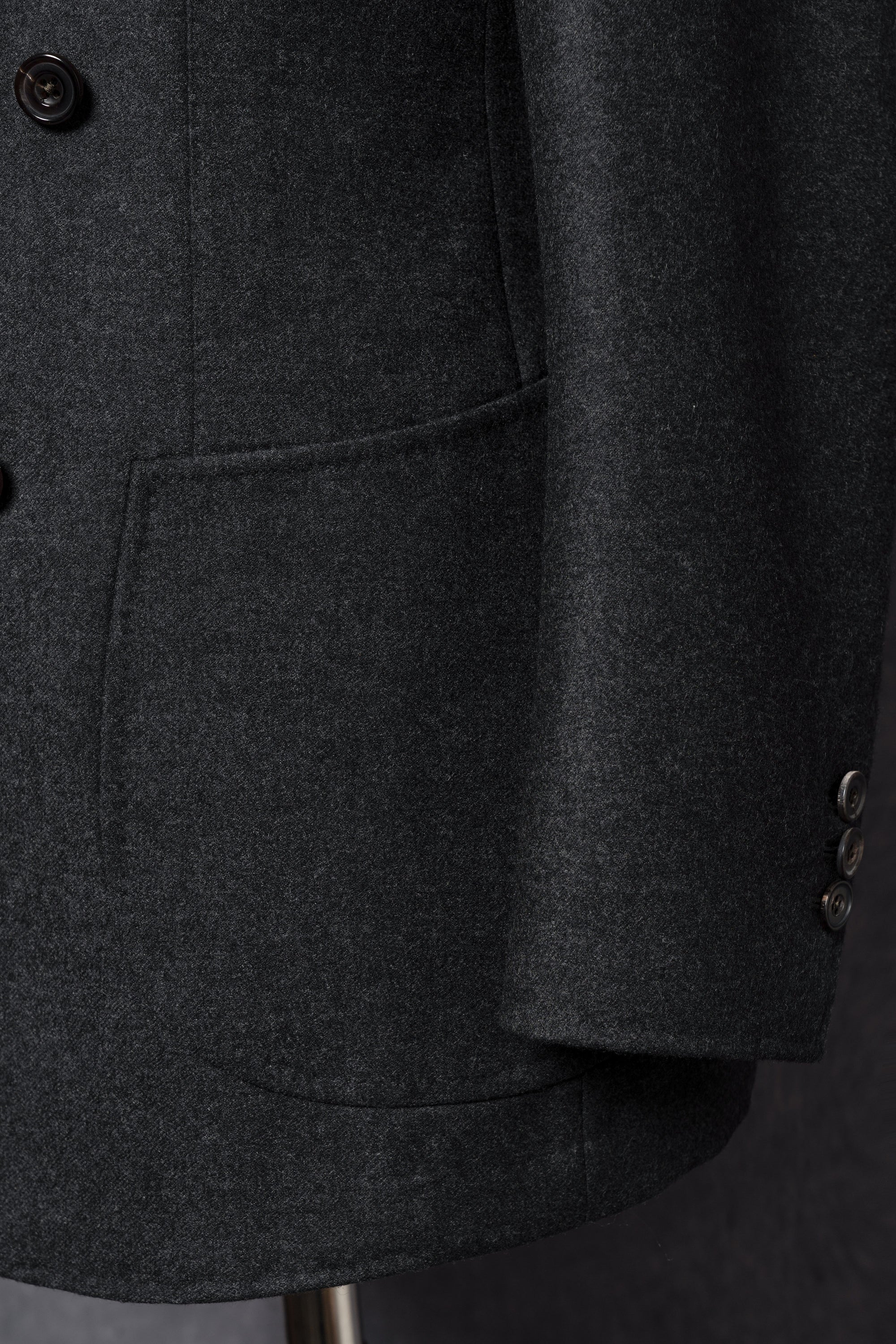 MTO Charcoal Worsted Flannel Suit #17