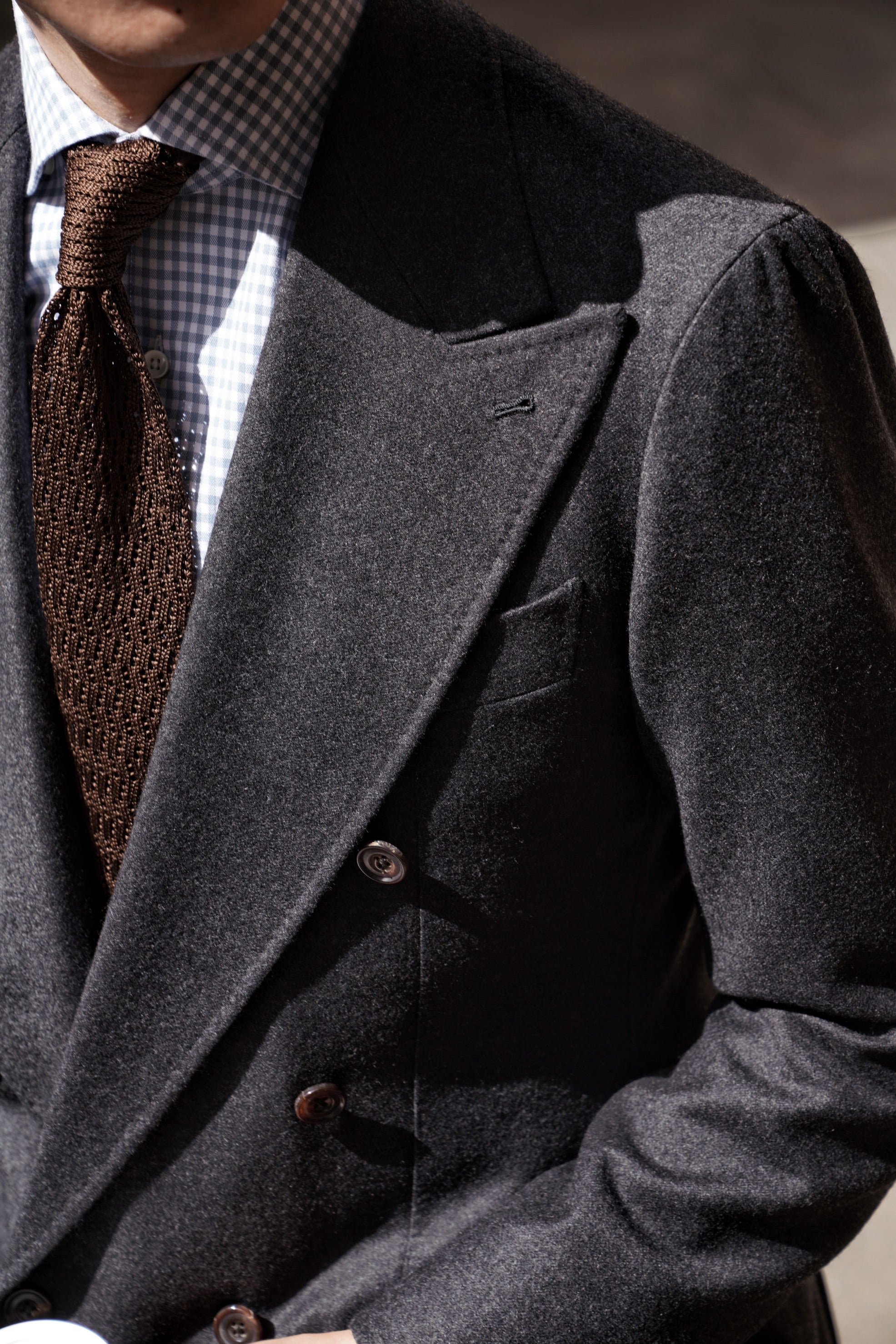 MTO Charcoal Worsted Flannel Suit #17