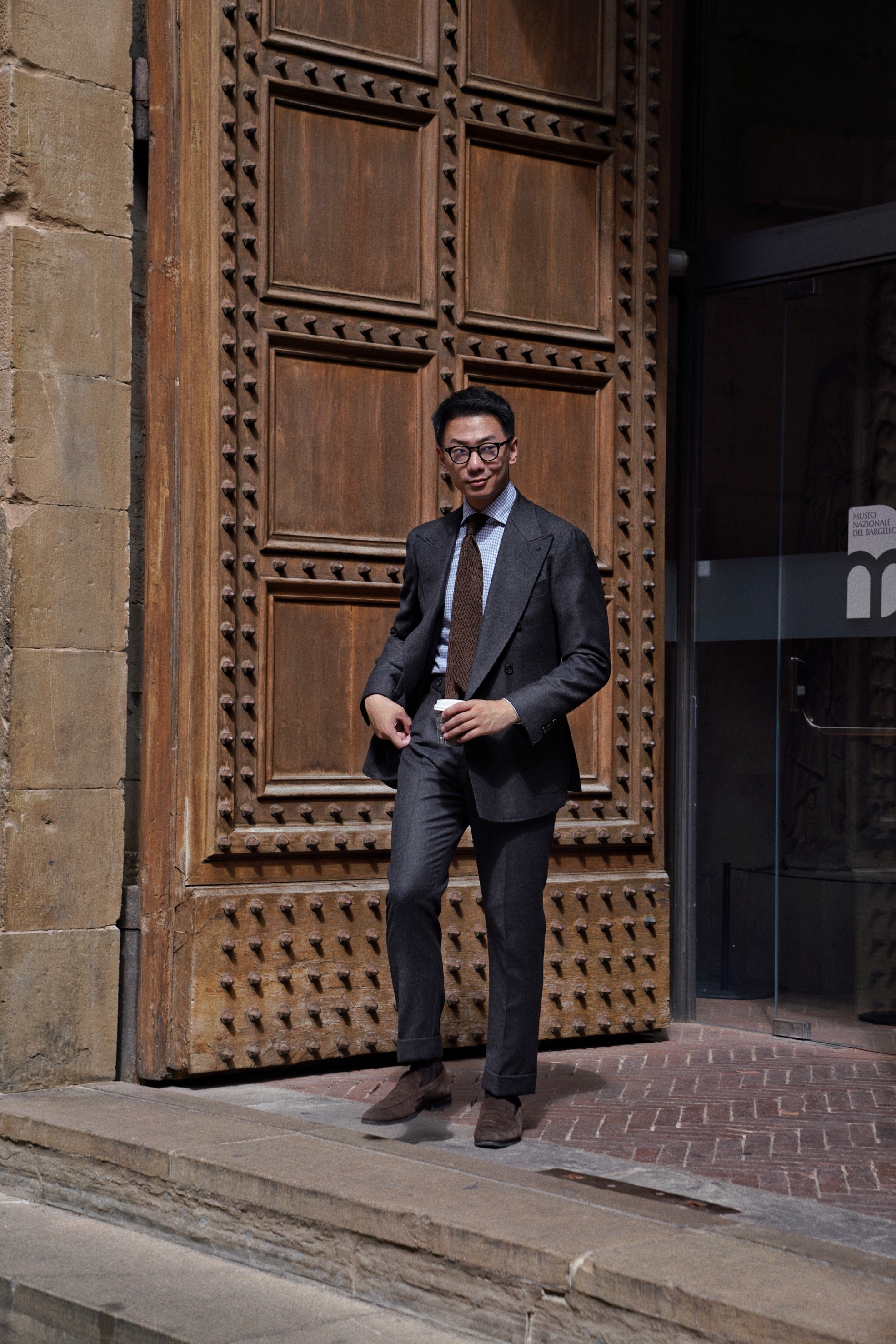 MTO Charcoal Worsted Flannel Suit #17