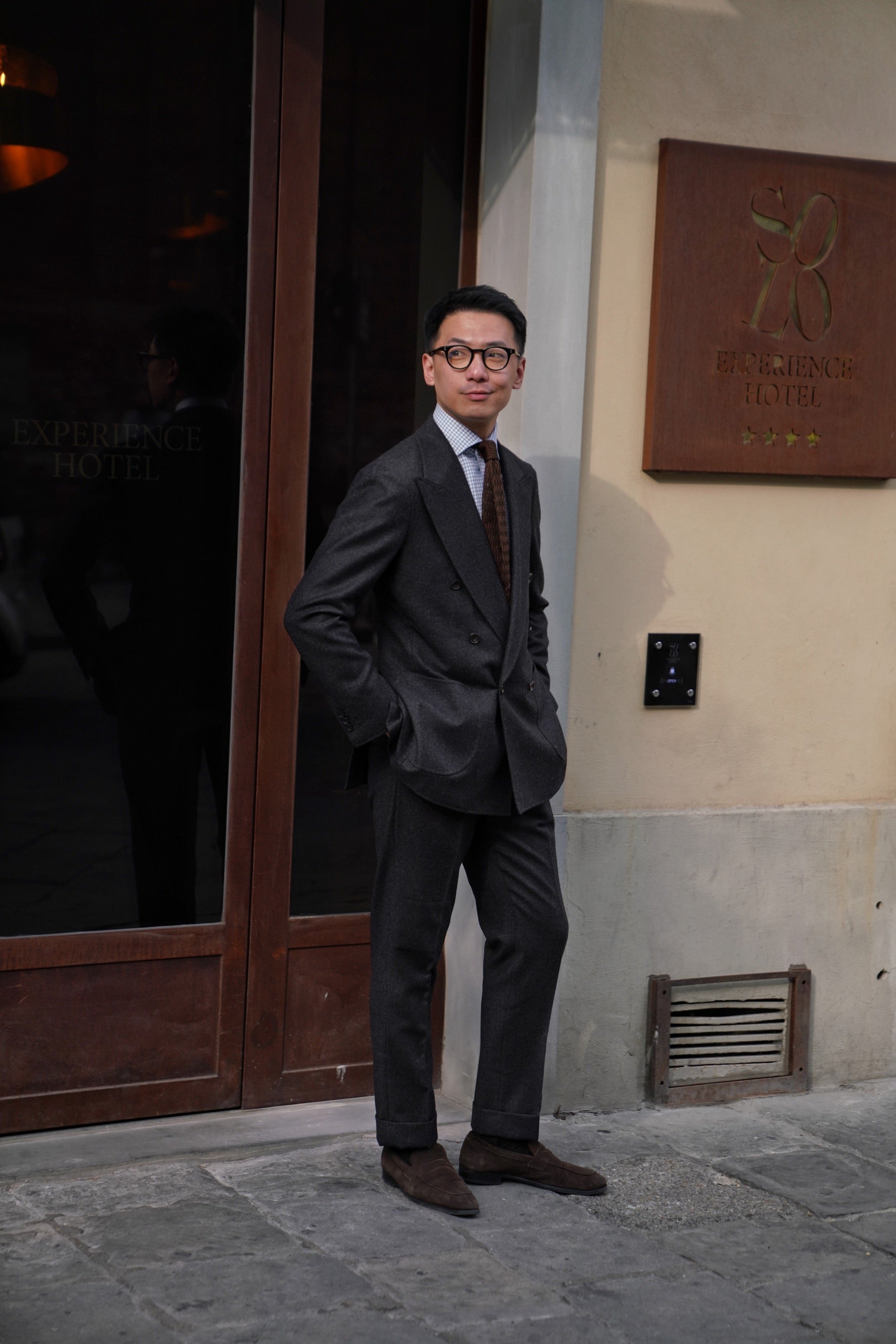MTO Charcoal Worsted Flannel Suit #17