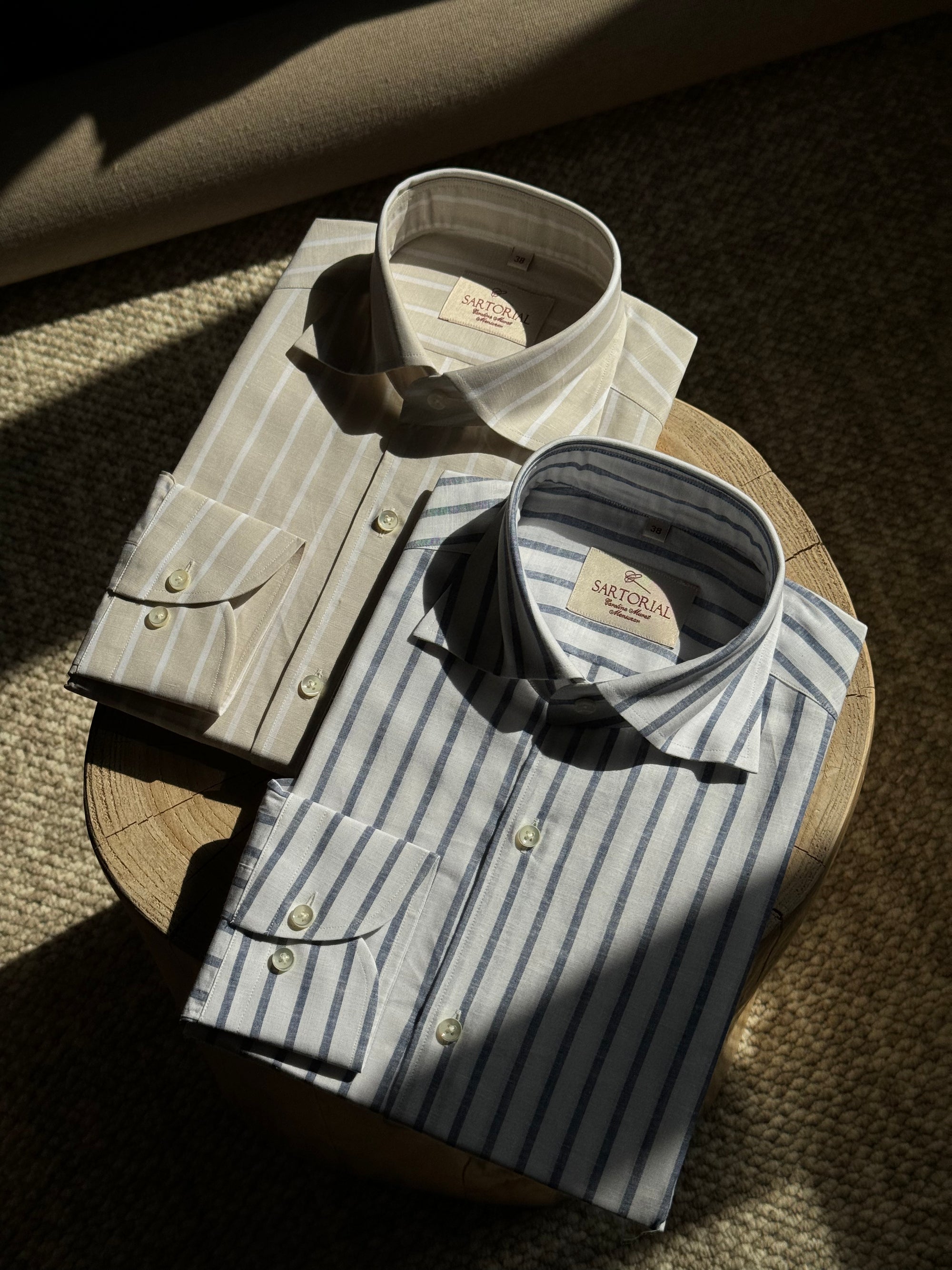 MTO Stipe Cotton Linen Shirt #420 #423