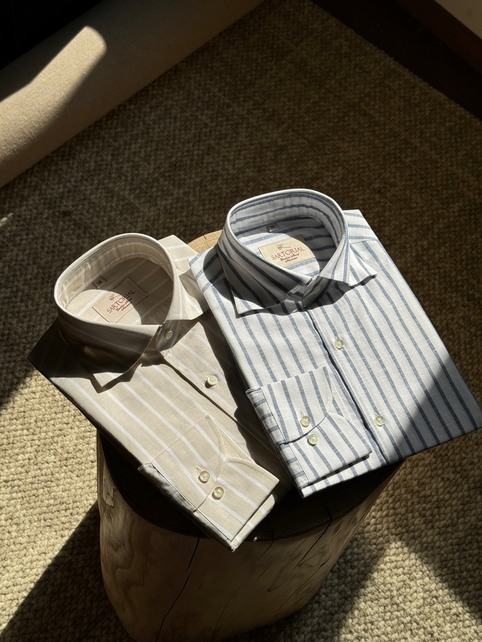 MTO Stipe Cotton Linen Shirt #420 #423