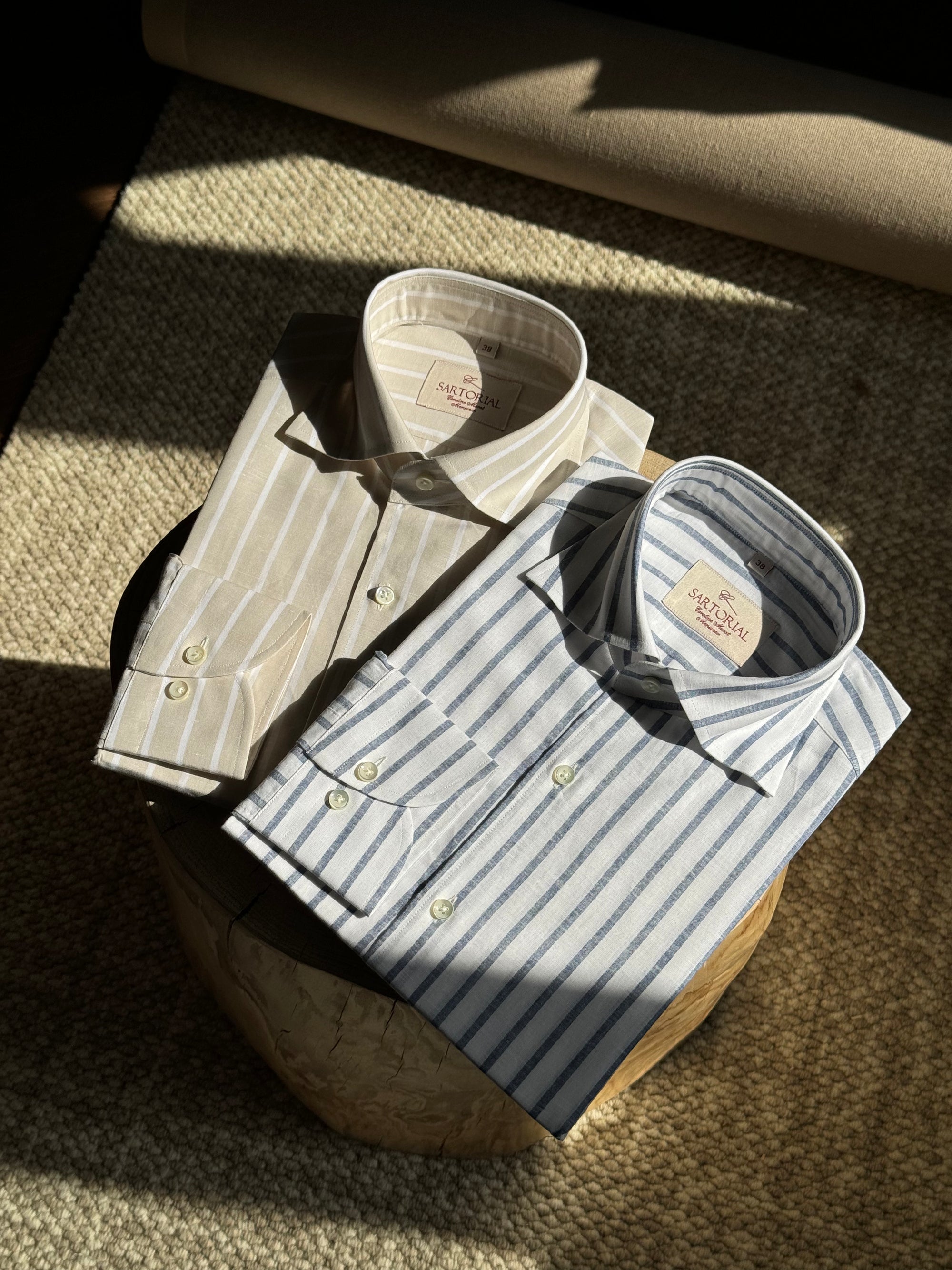 MTO Stipe Cotton Linen Shirt #420 #423