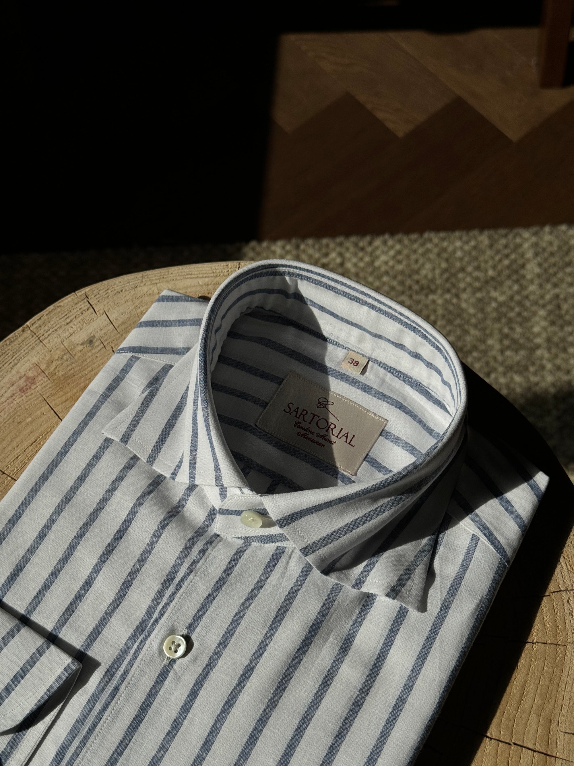 MTO Stipe Cotton Linen Shirt #420 #423
