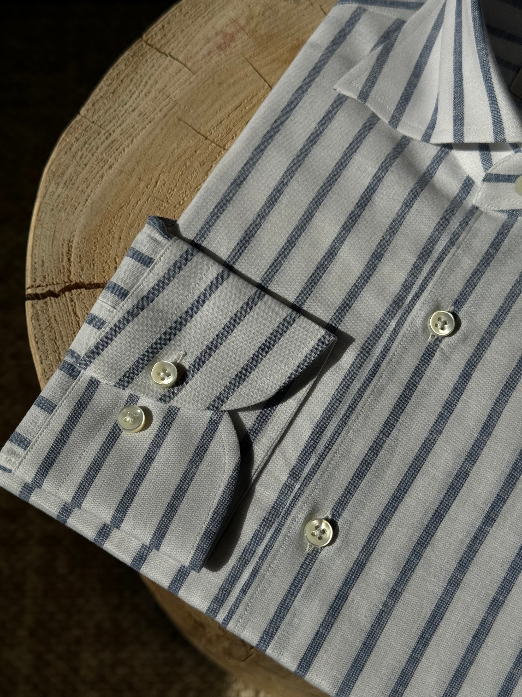 MTO Stipe Cotton Linen Shirt #420 #423