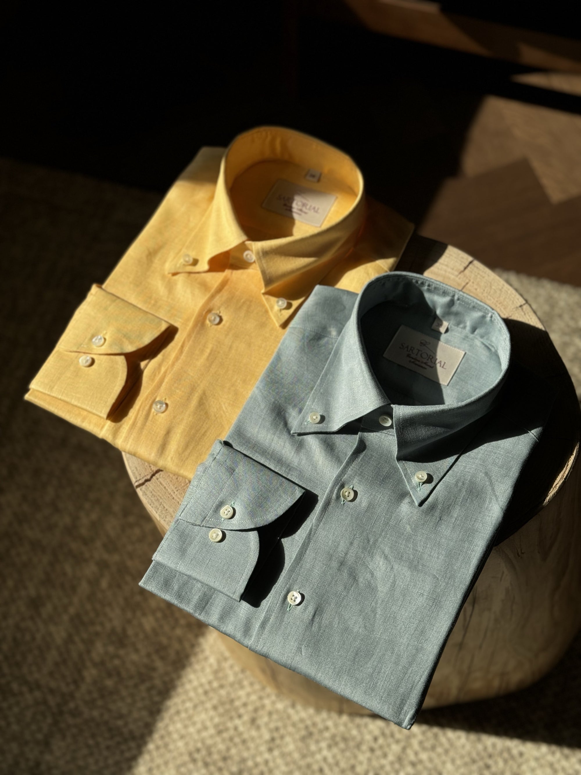 MTO Lemon / Emerald Linen Shirt