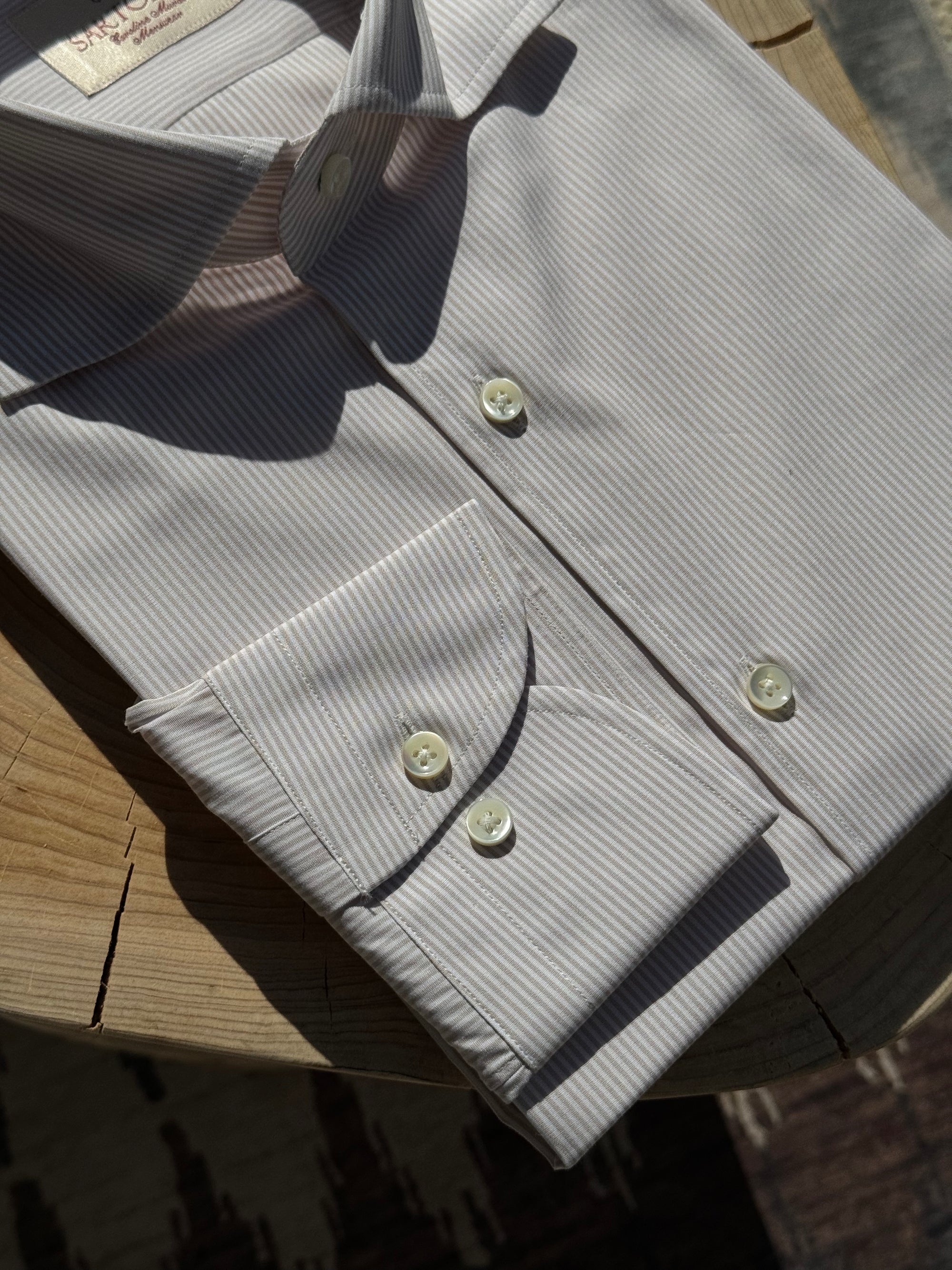 MTO Light Khaki Stripe Shirt