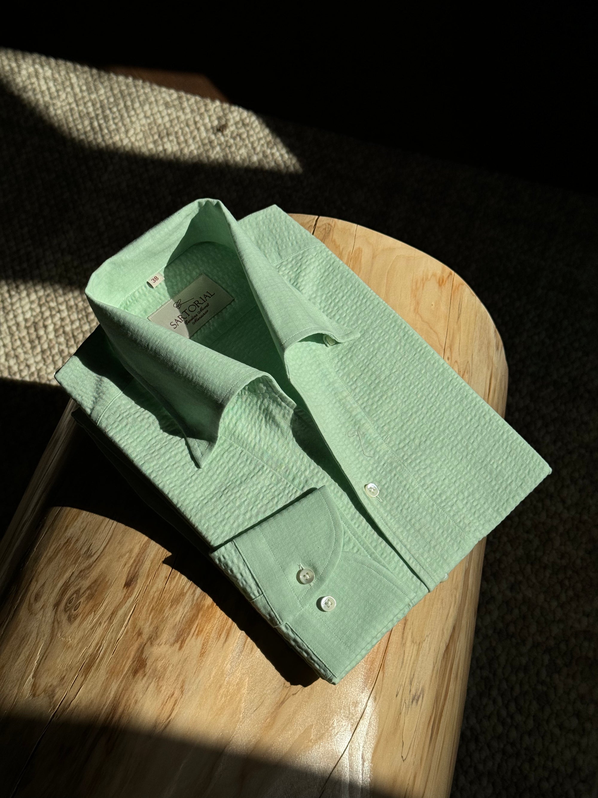 MTO Mint Seersucker Shirt #446