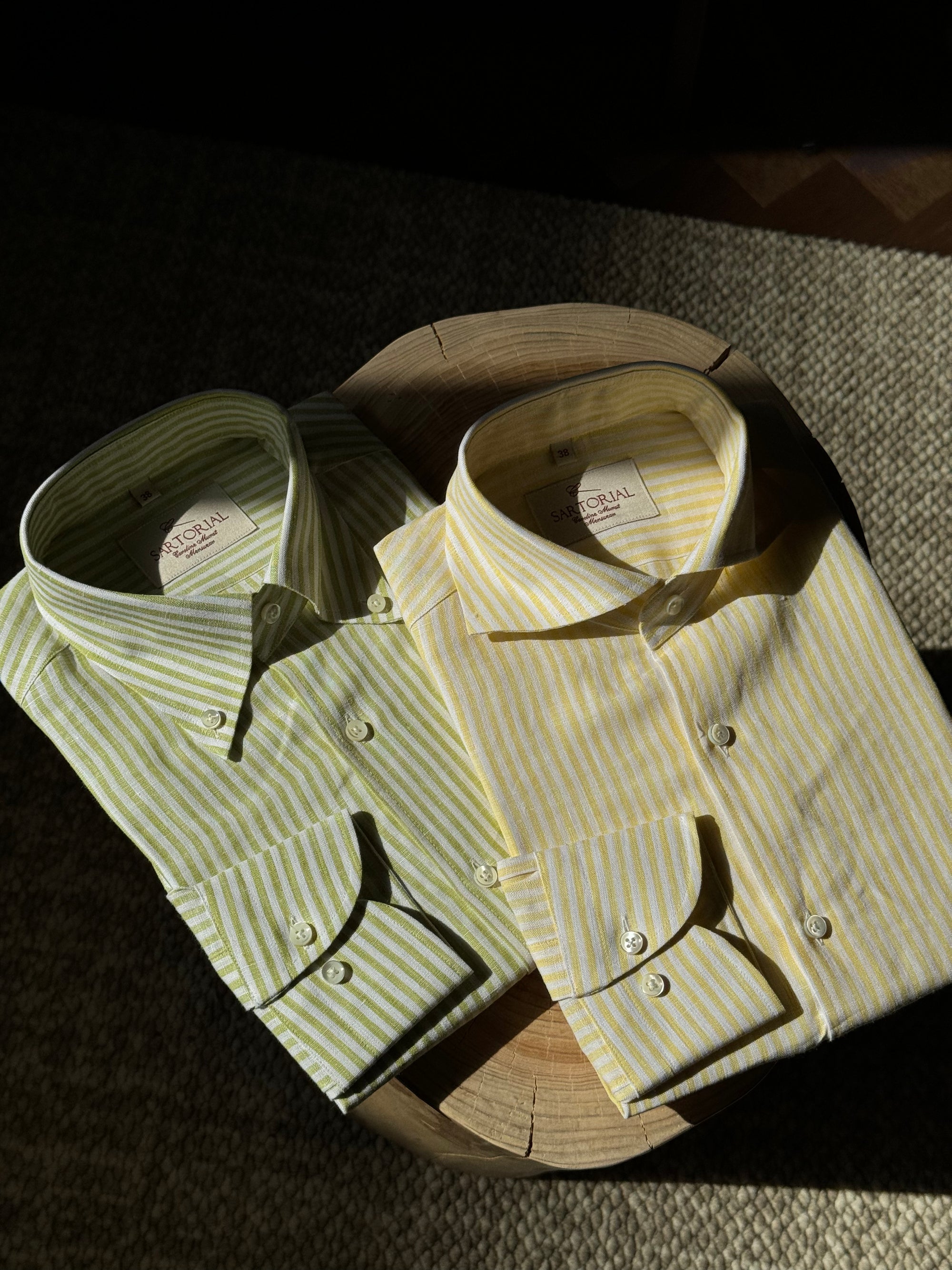 MTO Stipe Cotton Linen Blending Shirt #429 #430