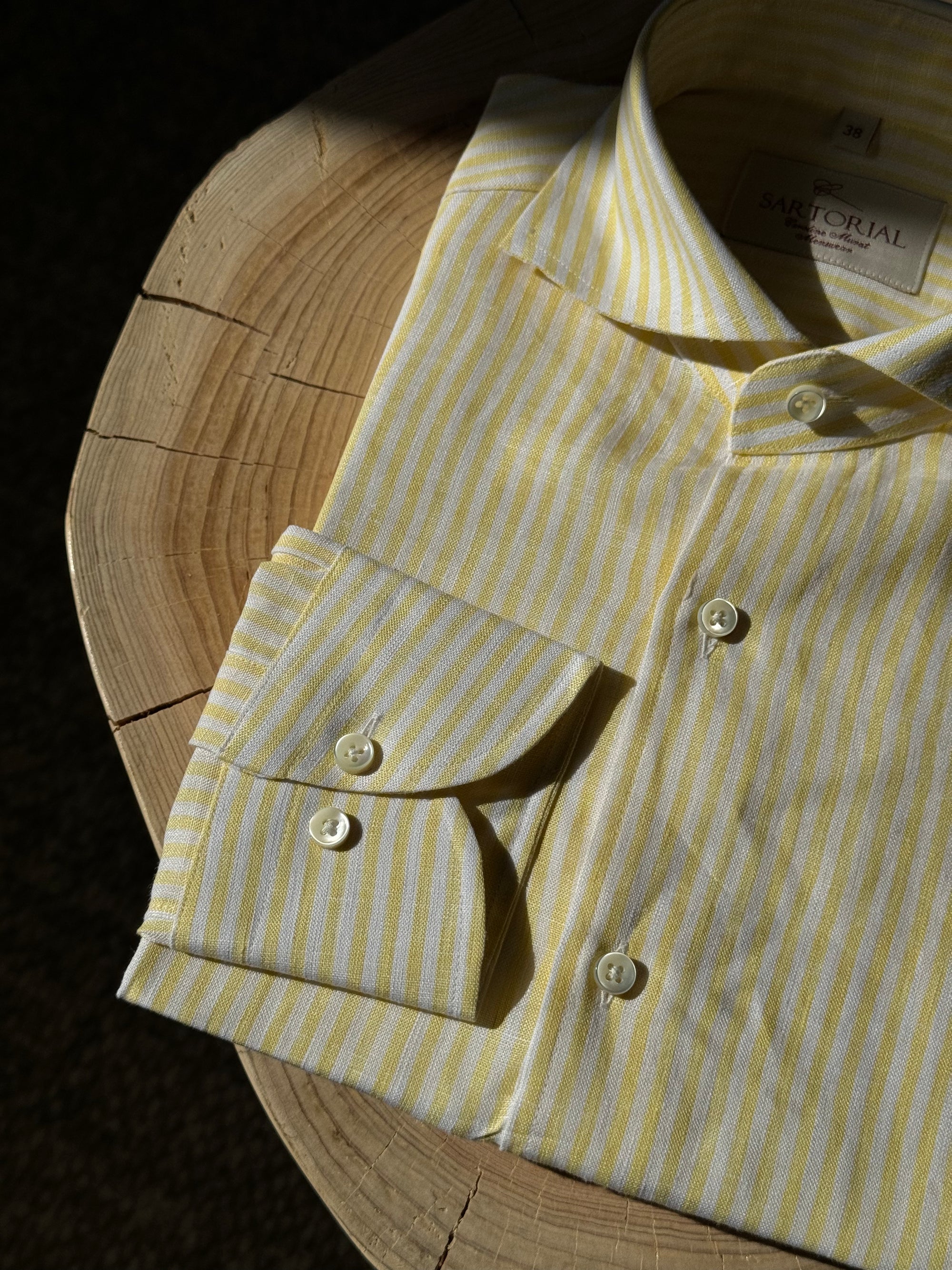 MTO Stipe Cotton Linen Blending Shirt #429 #430