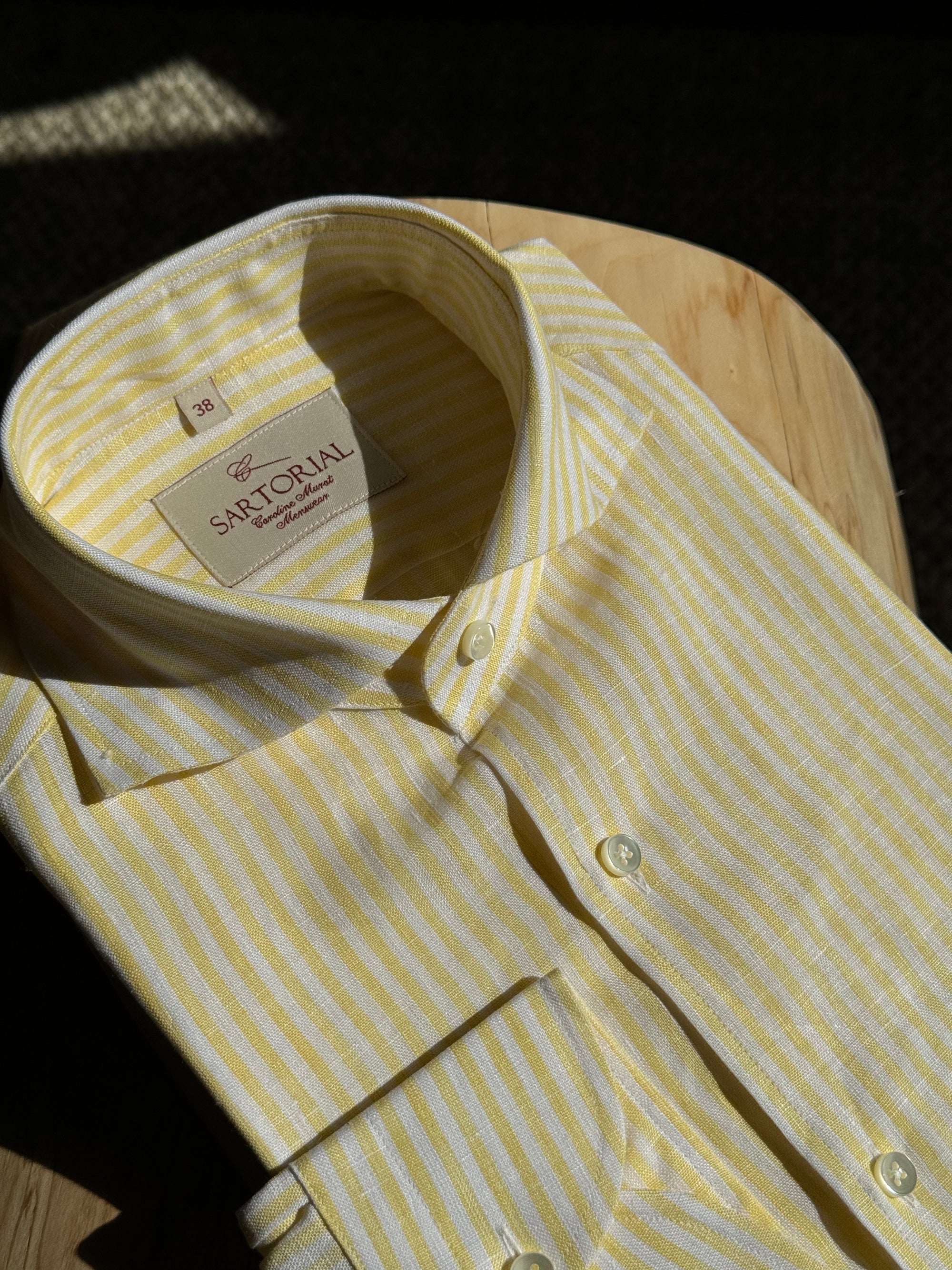 MTO Stipe Cotton Linen Blending Shirt #429 #430