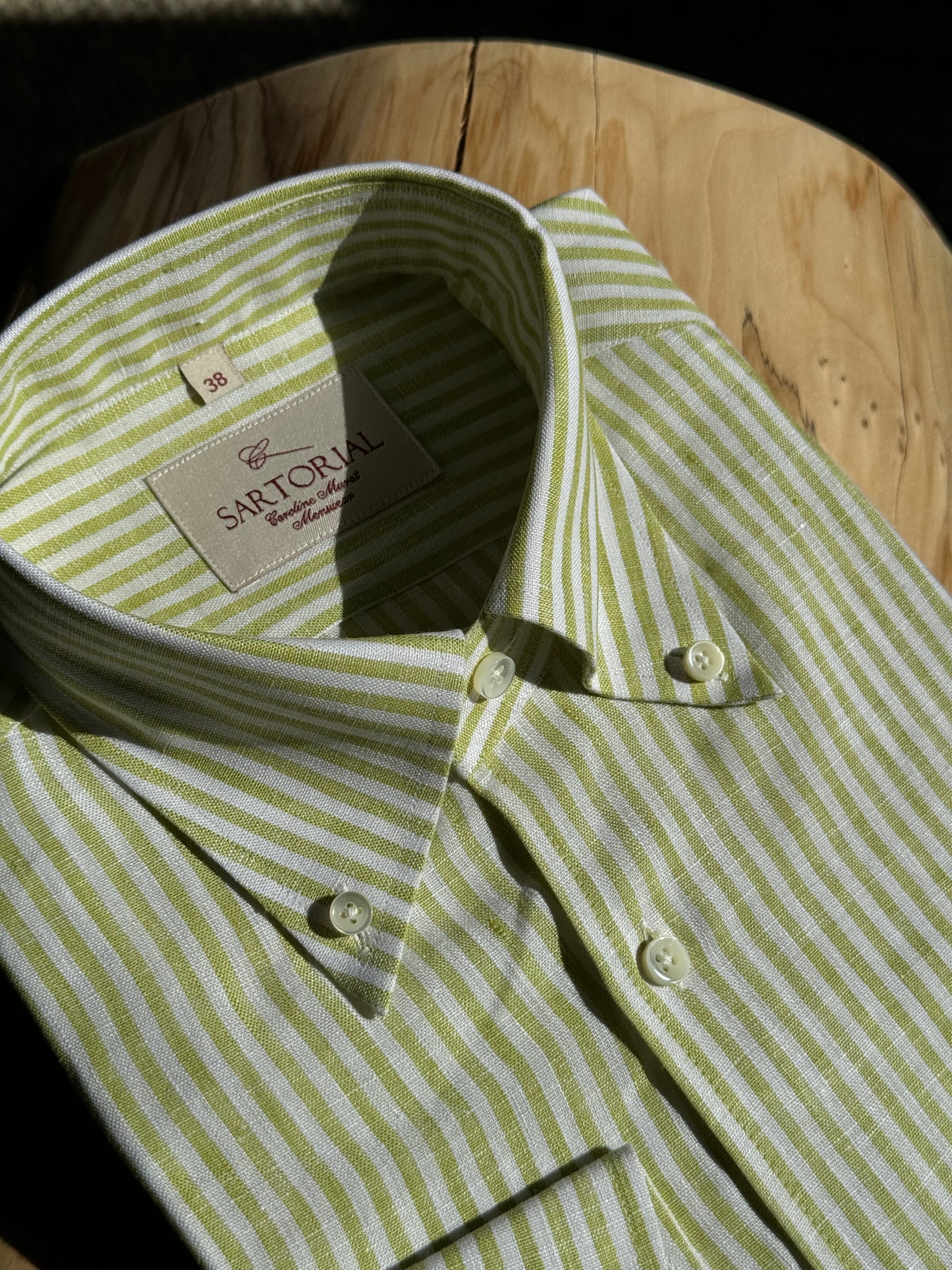 MTO Stipe Cotton Linen Blending Shirt #429 #430
