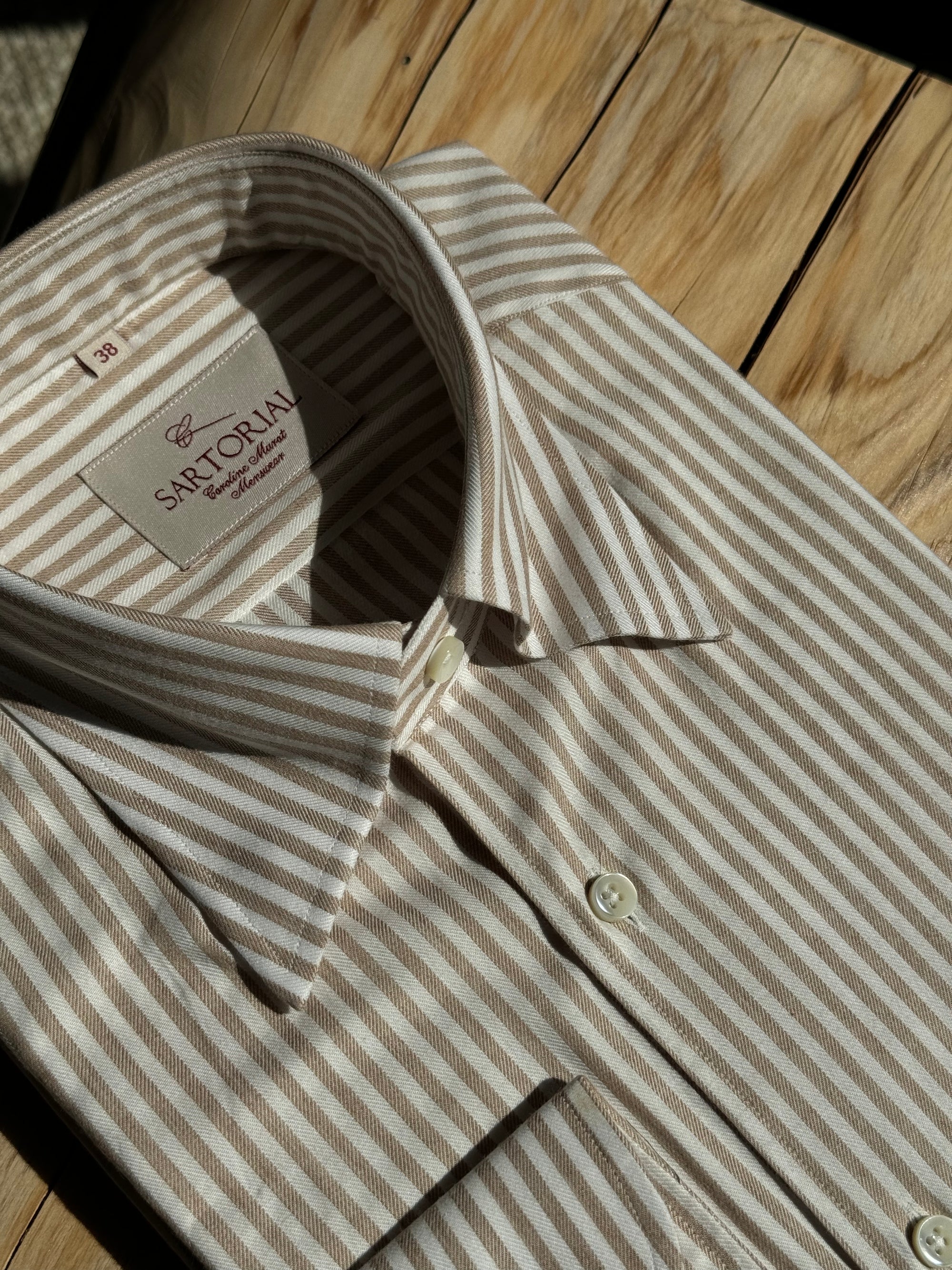 MTO Cotton Lyocell Blending Stripe Shirt