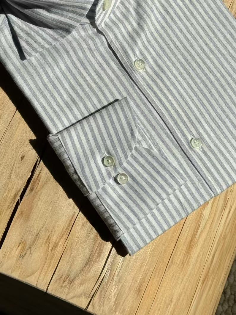 MTO Cotton Lyocell Blending Stripe Shirt