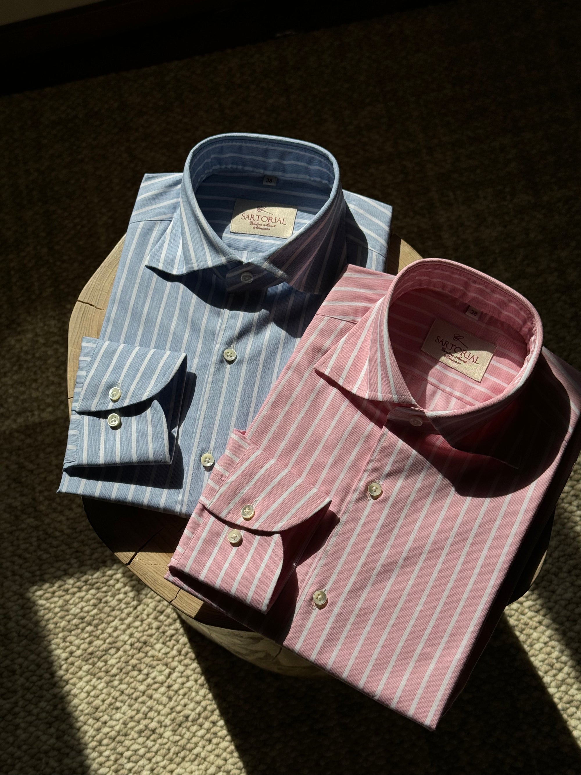 MTO Open Weave Cotton Stripe Shirt
