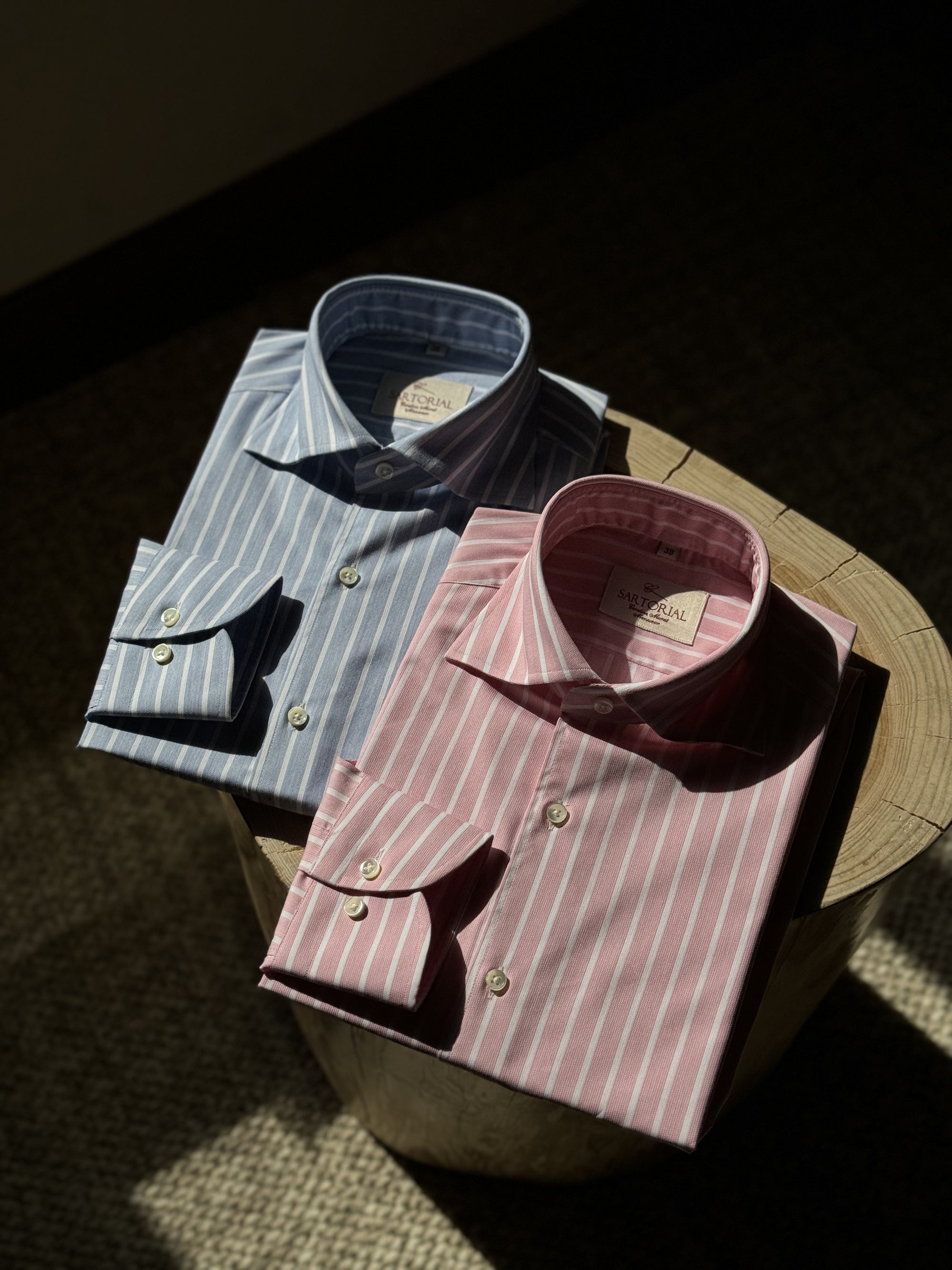 MTO Open Weave Cotton Stripe Shirt