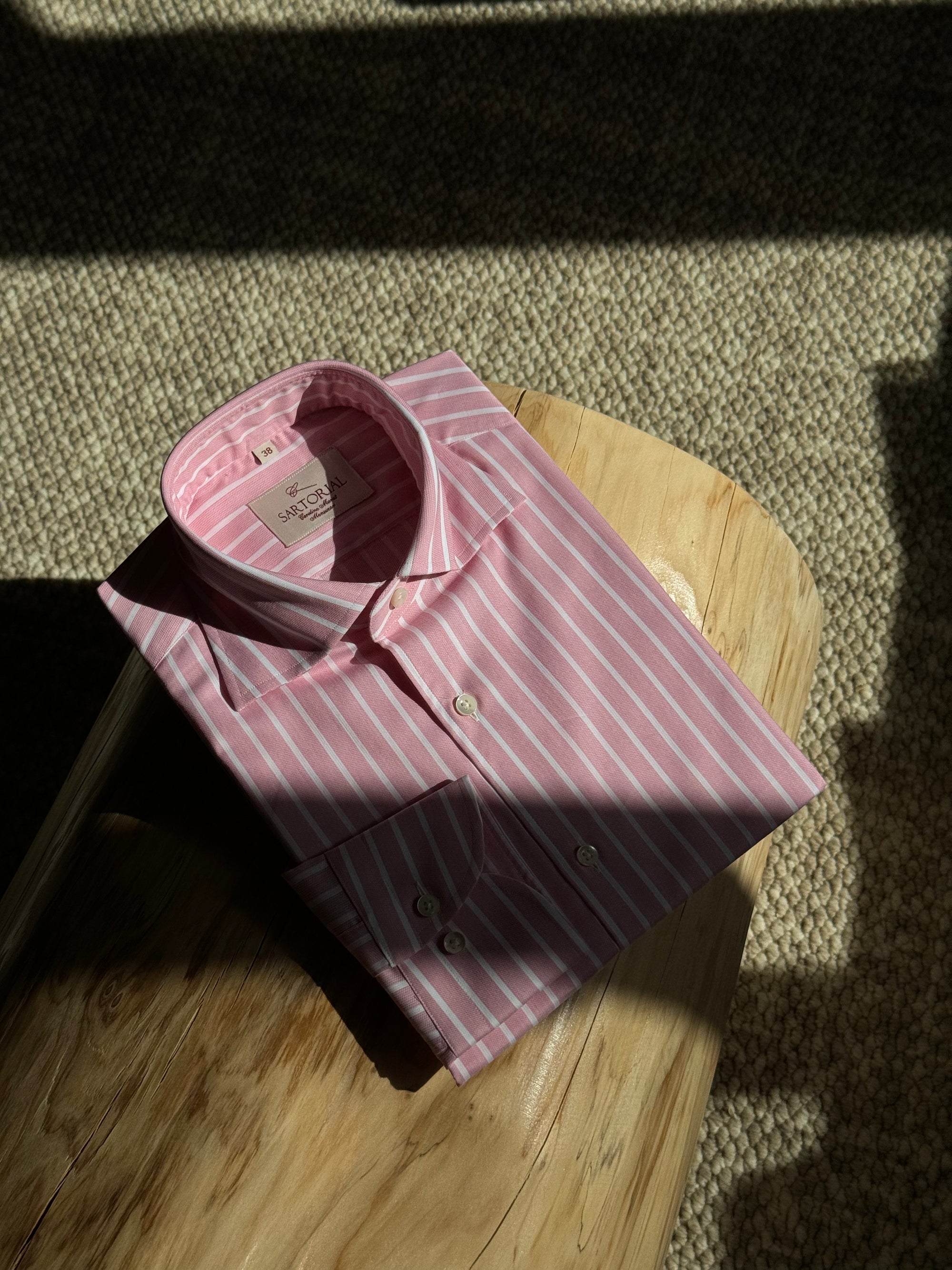MTO Open Weave Cotton Stripe Shirt