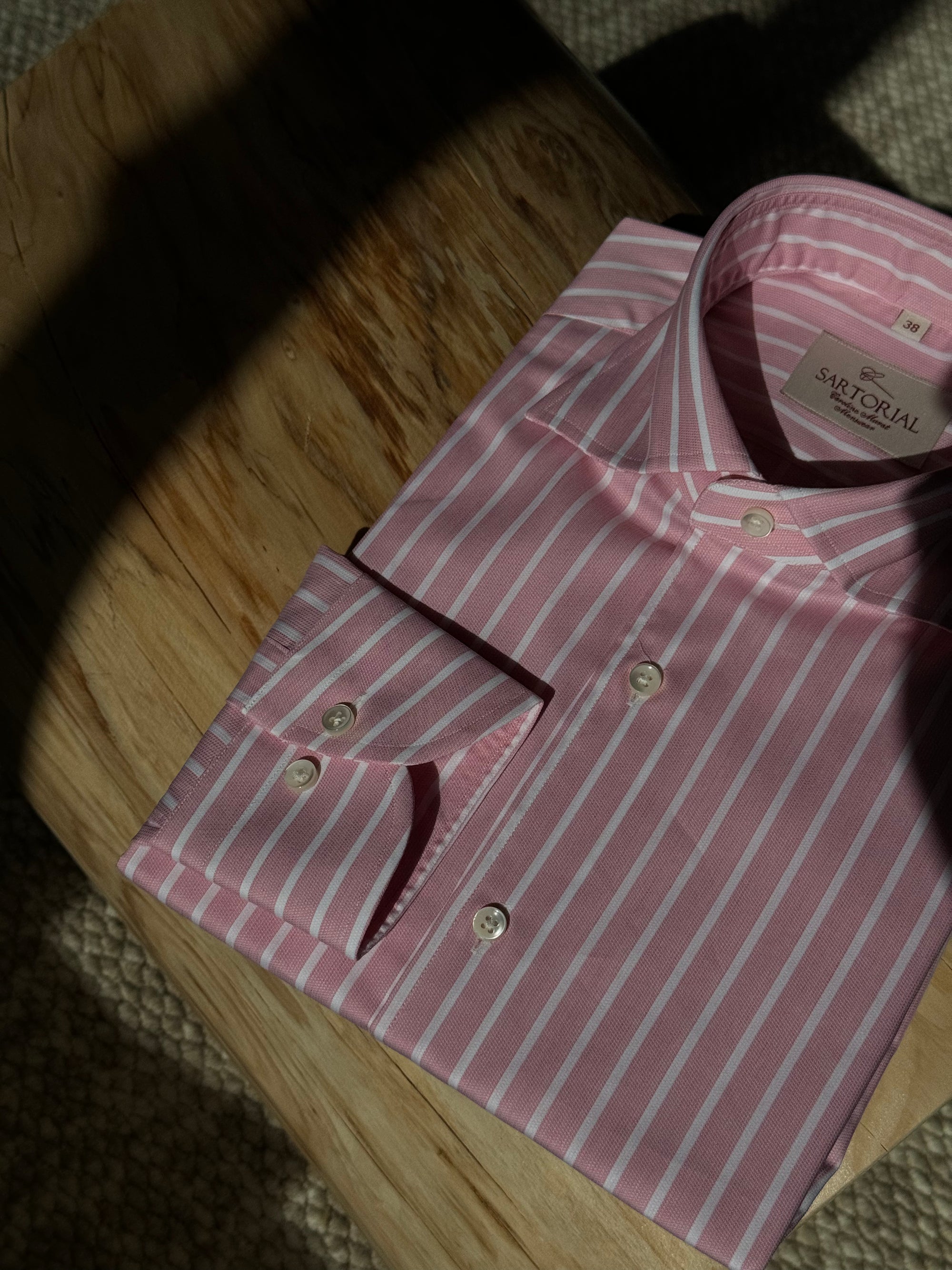 MTO Open Weave Cotton Stripe Shirt
