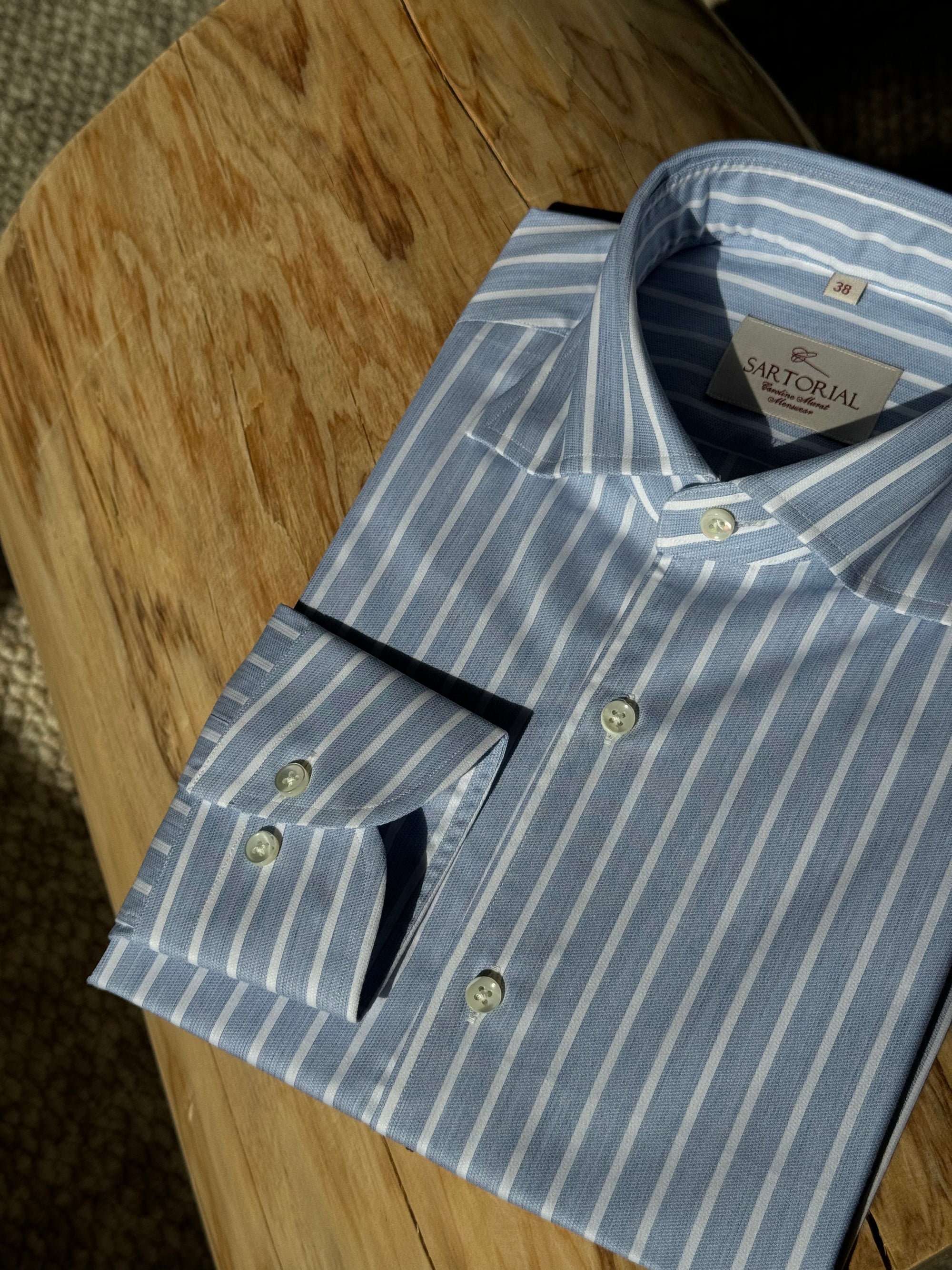 MTO Open Weave Cotton Stripe Shirt