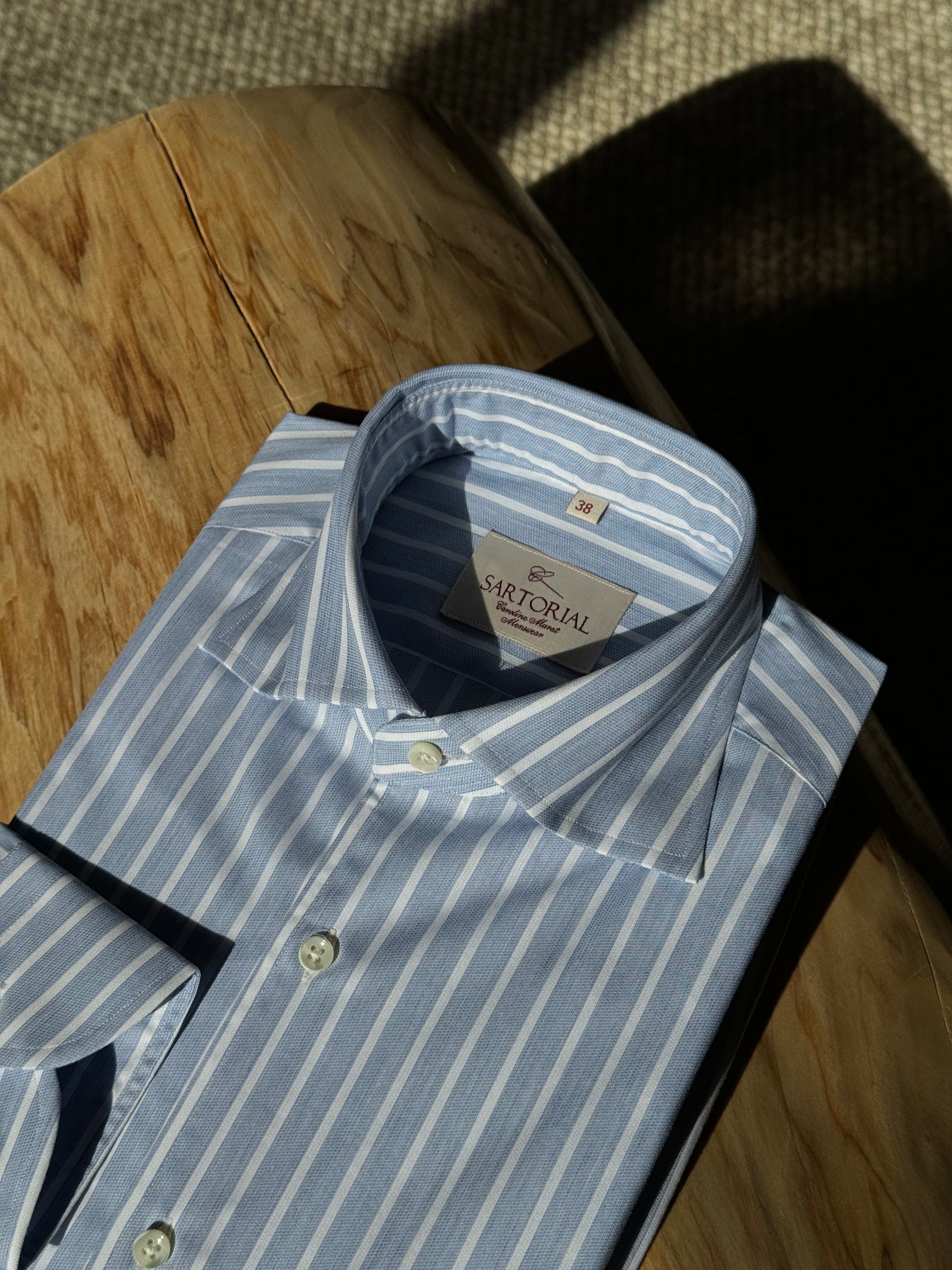 MTO Open Weave Cotton Stripe Shirt
