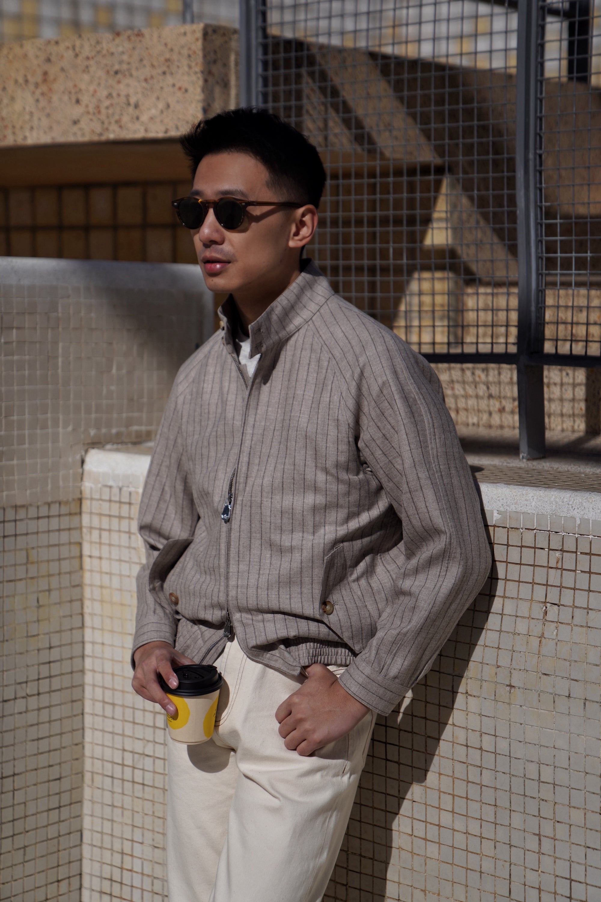 Stripe Undyed Wool G9 Jacket