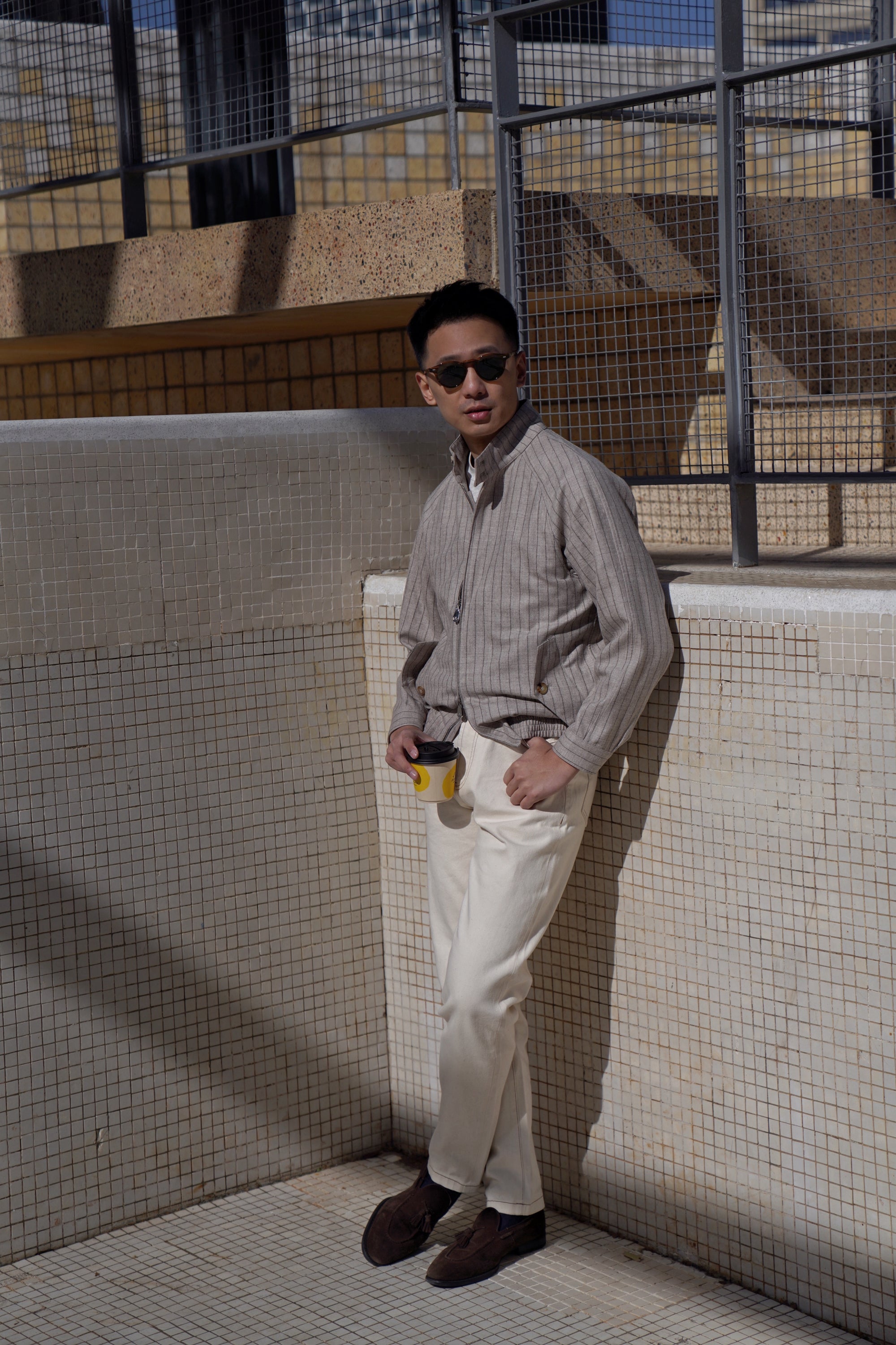 Stripe Undyed Wool G9 Jacket